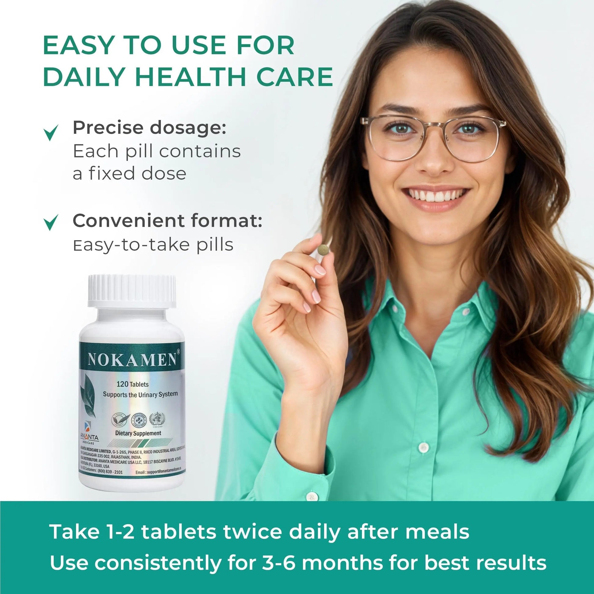 Ananta Medicare USA NOKAMEN – Kidney & Urinary Tract Support Herbal Formula, 120 Tabs Ananta Medicare USAAu supplements
