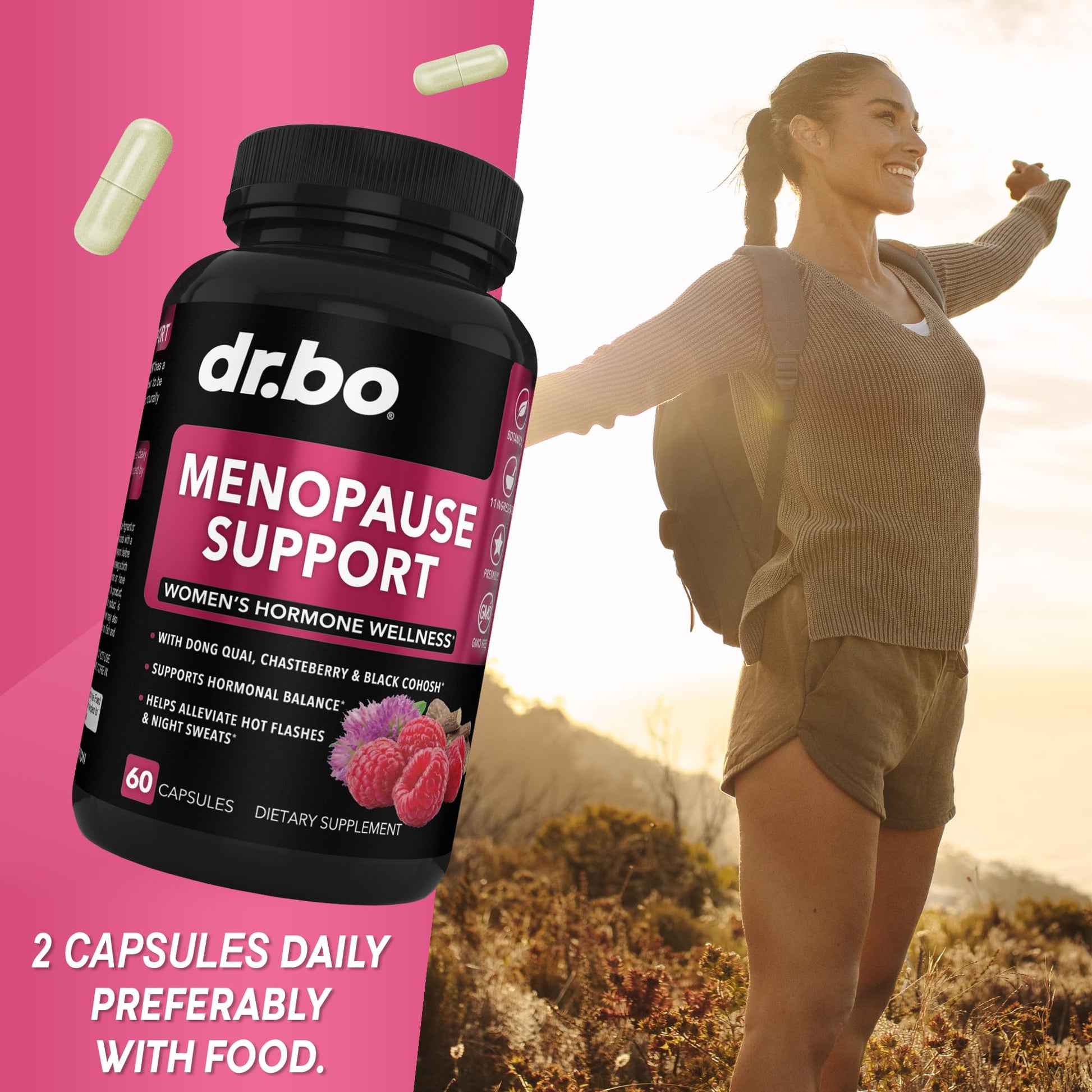 Menopause Supplements for Women Support Pills - Natural Menopause Relief for Hot Flashes, Night Sweats & Mood Swings with Dong Quai, Chasteberry & Black Cohosh - Hormone Balance for Women Supplement DR. BOAu supplements