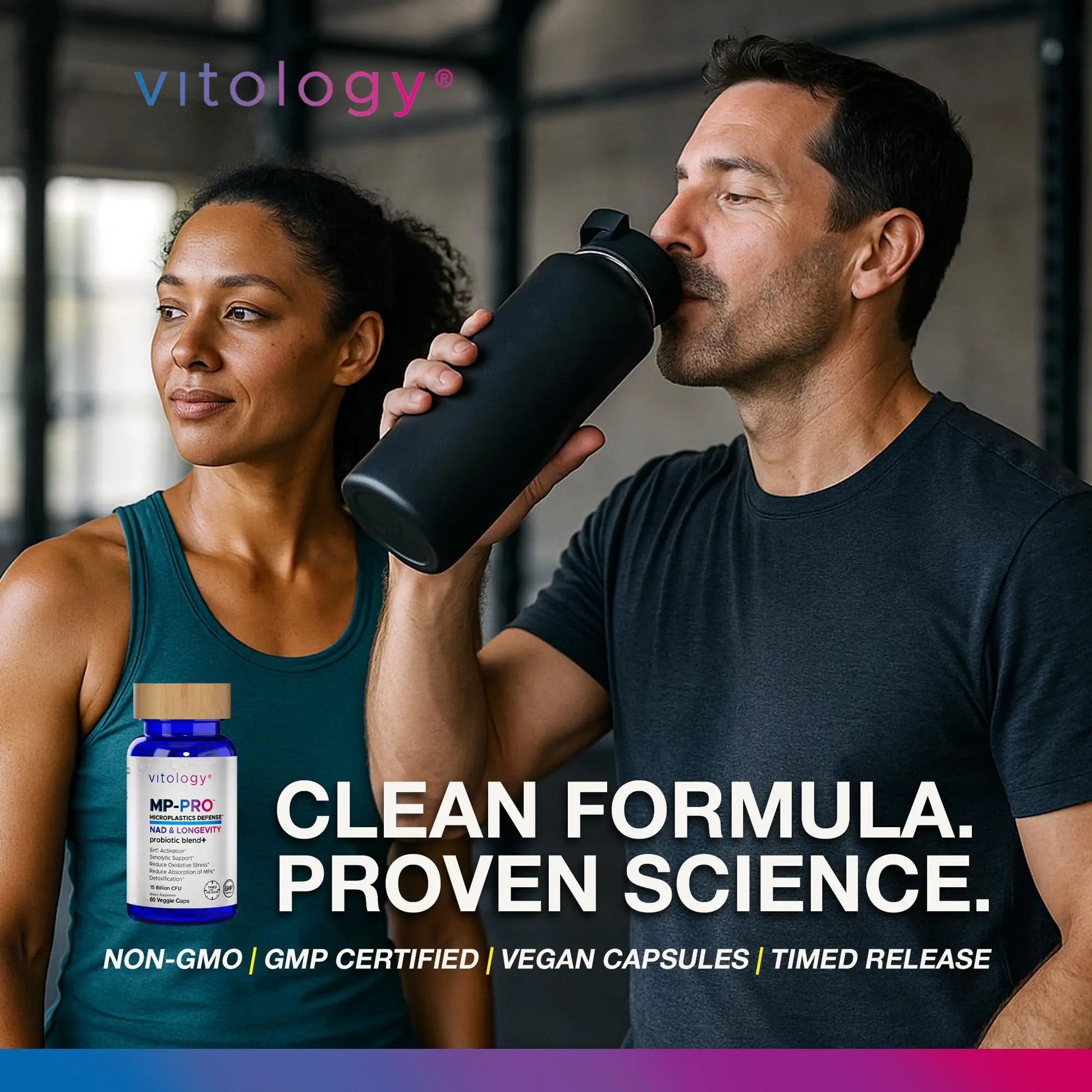 Vitology MP-PRO Microplastics Defense | 15 Billion CFU Probiotic + Antioxidant Blend | NMN, NAC, Glutathione, Resveratrol & Charcoal | Supports Cellular Detox, Longevity & Gut Health – 60 Capsules VitologyAu supplements