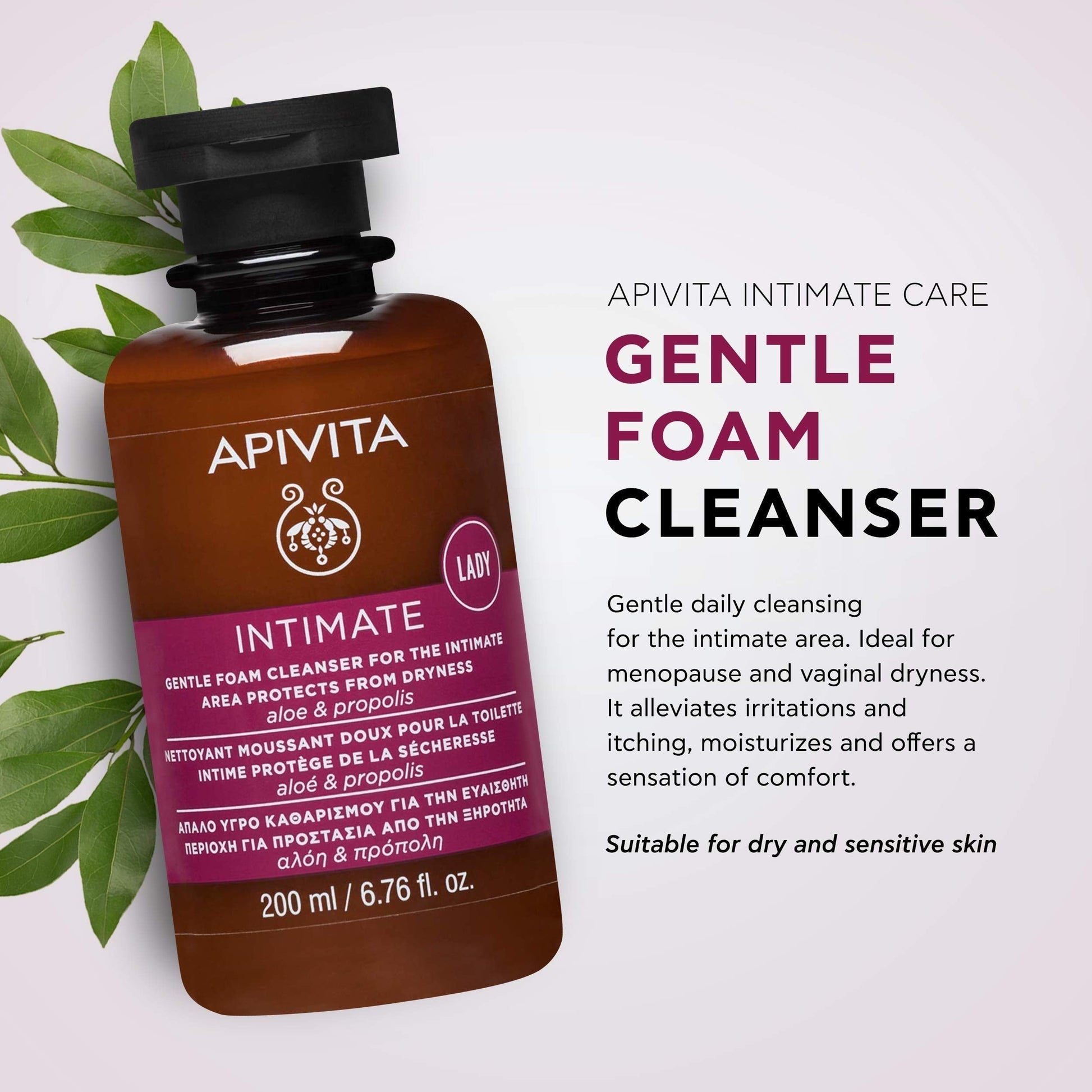 APIVITA Gentle Foam Cleanser for the Intimate Area, pH Balancing Feminine Wash ApivitaAu supplements