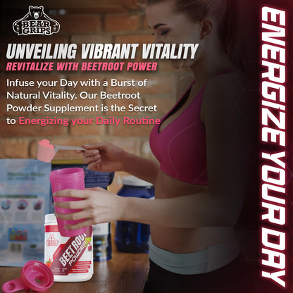Organic Beet Root Powder - Nitric Oxide Supplement Super Food Beets Supplements Bear GripsUS supplements