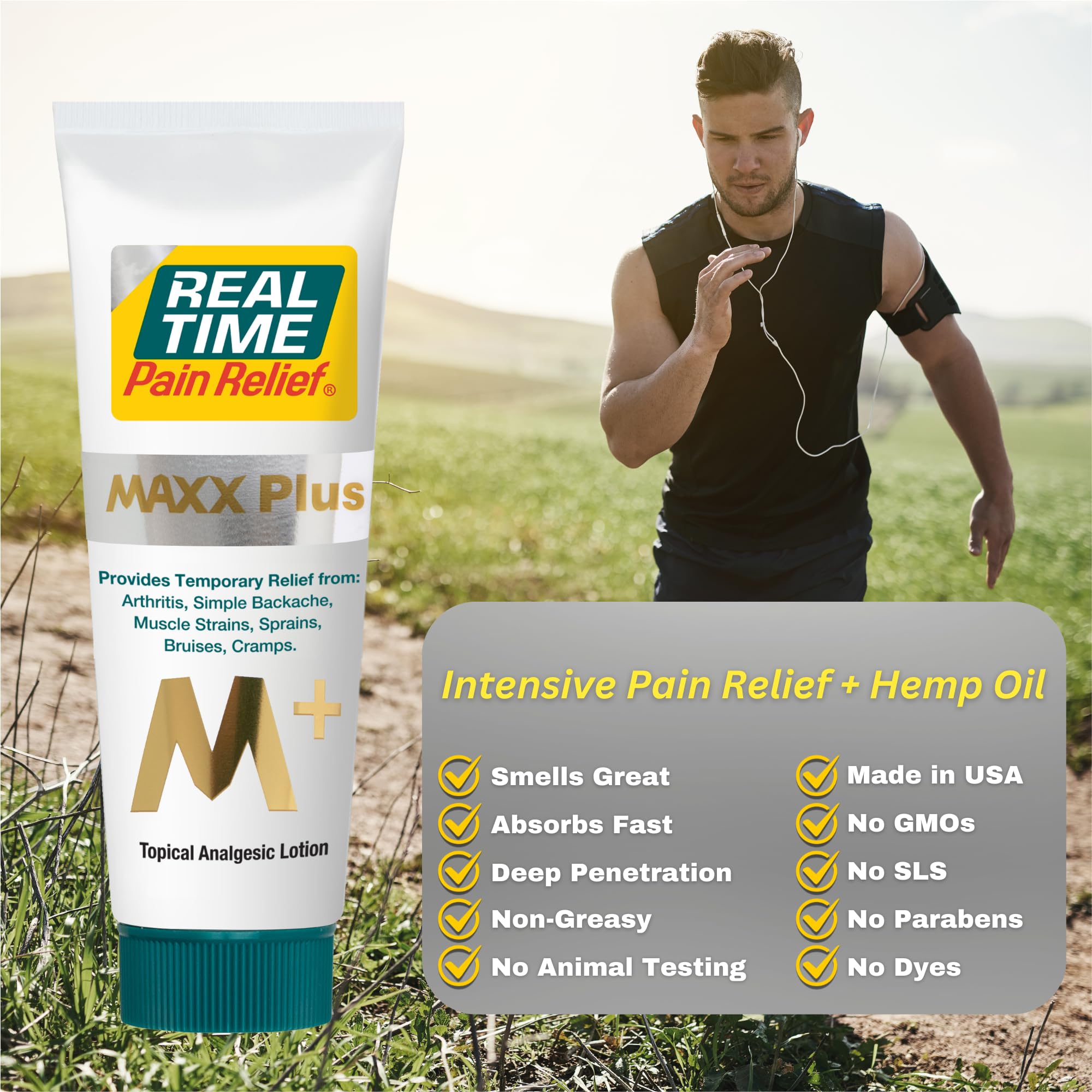 Real Time Pain Relief MAXX Plus - 7oz Tube | Intensive Formula with 19 Natural Ingredients Including Hemp Oil | Fast-Acting Relief for Muscle Pain, Arthritis, Backaches, and More Real Time Pain ReliefAu supplements
