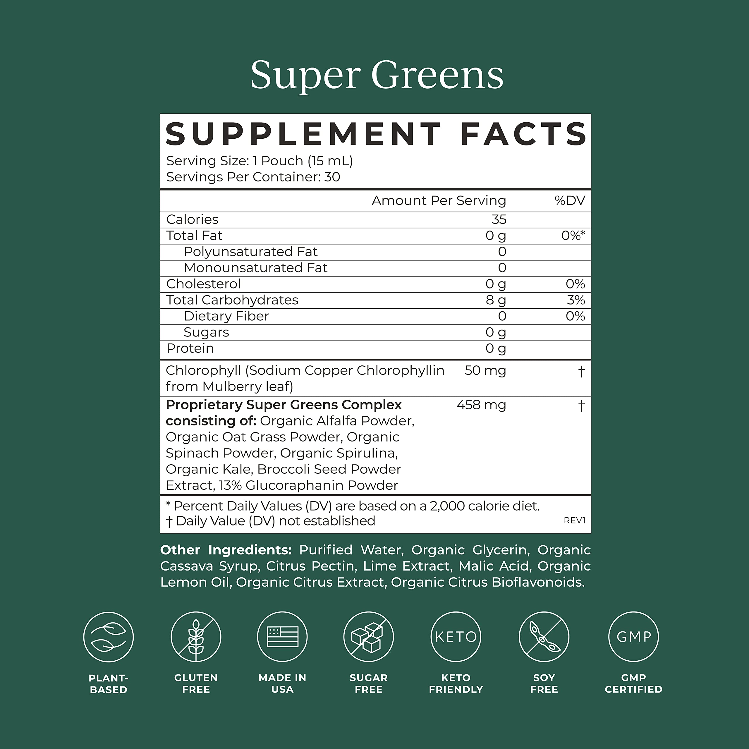 CYMBIOTIKA Super Greens Supplement with Chlorophyll, Spirulina, Daily Vegan Superfood Packets for Digestive Gut Health, Detox, Energy and Immune Support, Citrus Lime Flavor, 15 mL Pouches, 30 Pack CYMBIOTIKAUS supplements
