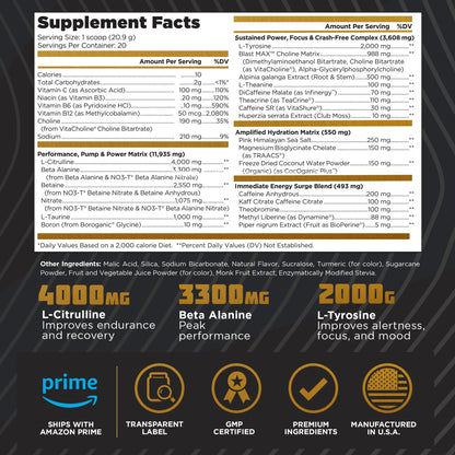 BLAST MAX – High-Stim Pre-Workout Powder – Highly Acclaimed Fully Stacked Pre Workout Old School LabsUS supplements
