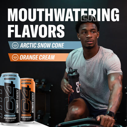 C4 Ultimate Sugar Free Energy Drink 16oz (Pack of 24) | Arctic Snow Cone | Pre Workout CellucorUS supplements