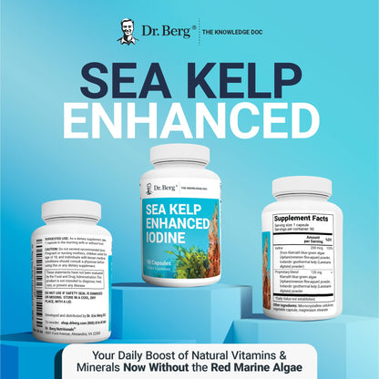 Dr. Berg's Sea Kelp Enhanced - Pure Healthy Thyroid Support Natural Antioxidants Dr. Berg NutritionalsUS supplements