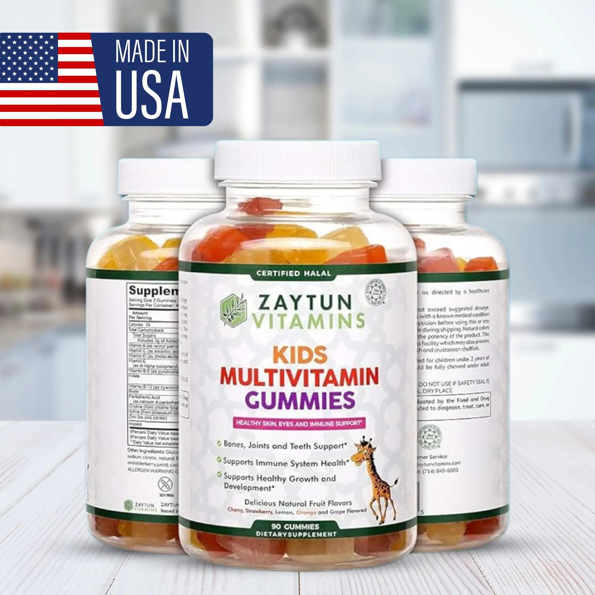 Zaytun Halal Vitamins for Kids Multivitamin Gummies, Naturally Sourced Vitamin A, C, D, E, B6, B12, Biotin - Vegetarian, No Gelatin Zaytun VitaminsAu supplements