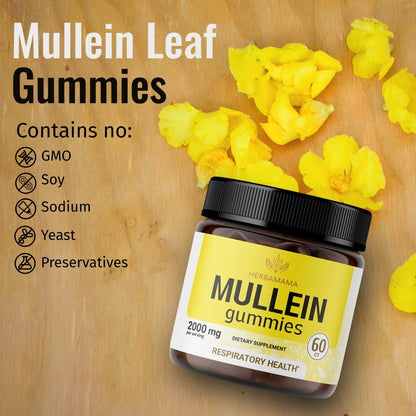 HERBAMAMA Mullein Gummies - Mullein Leaf Dietary Supplement for Respiratory HERBAMAMAUS supplements