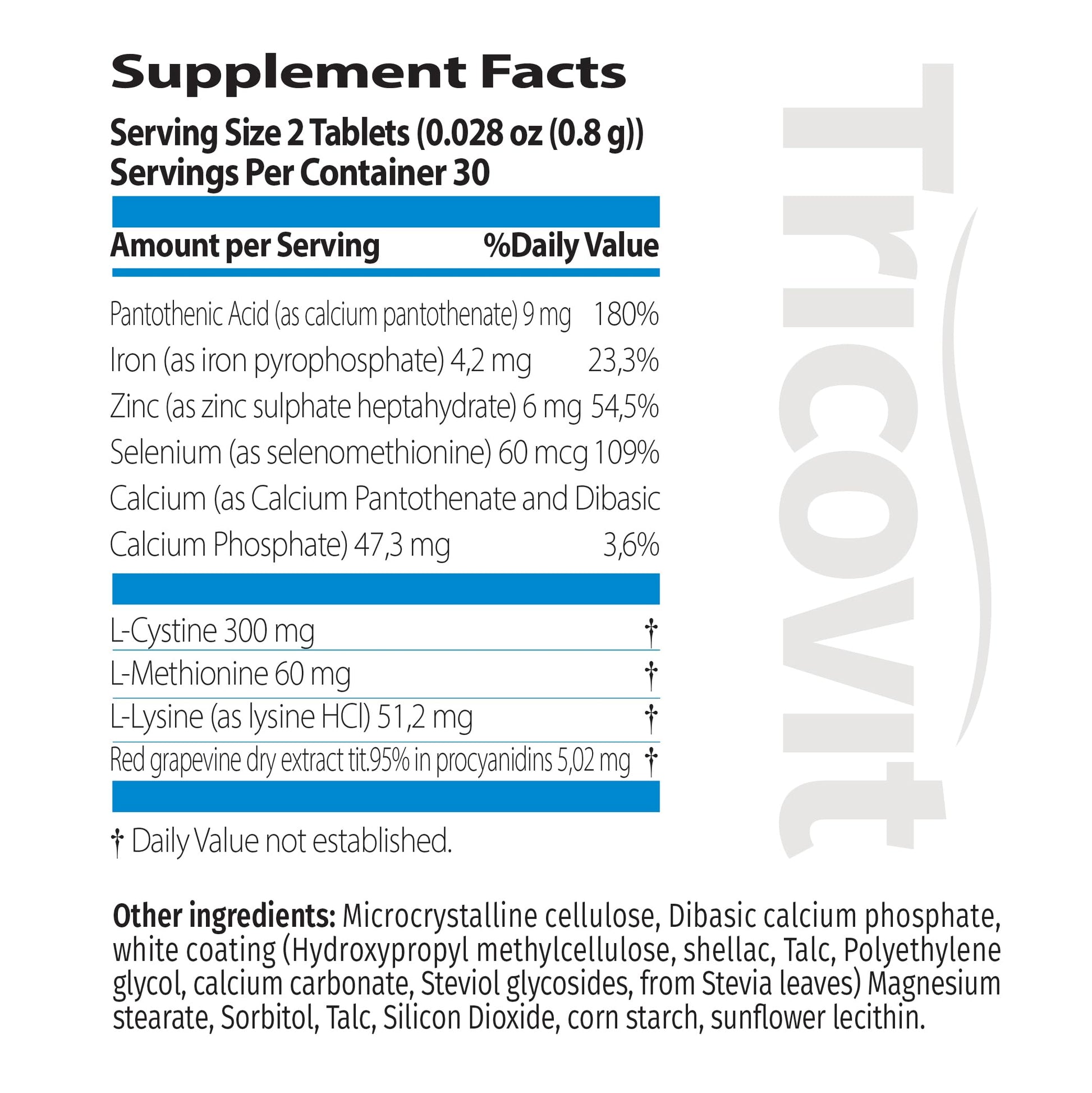 Tricovit Hair Growth Supplement - Nail & Hair Health Vitamins with Amino Acids, Minerals & Antioxidants - Dermatologist-Formulated & Gluten-Free Vitamins and Supplements for Women & Men (60 tablets) TricovitAu supplements