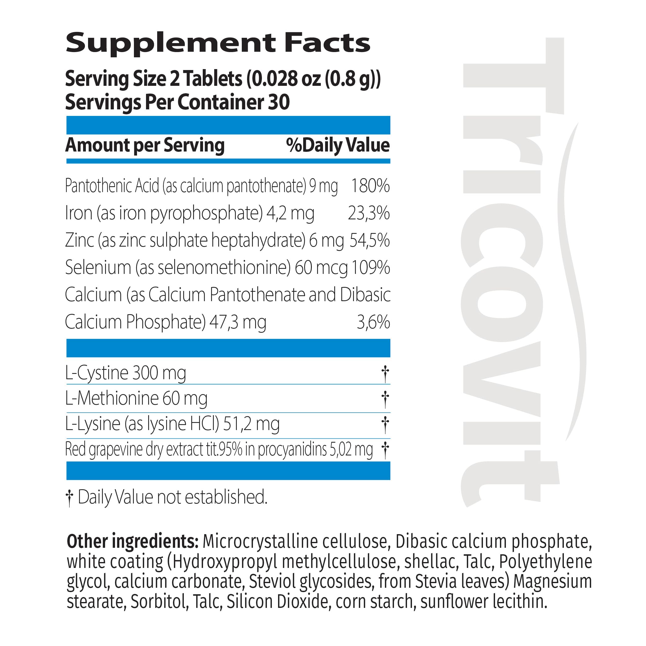 Tricovit Hair Growth Supplement - Nail & Hair Health Vitamins with Amino Acids, Minerals & Antioxidants - Dermatologist-Formulated & Gluten-Free Vitamins and Supplements for Women & Men (60 tablets) TricovitAu supplements