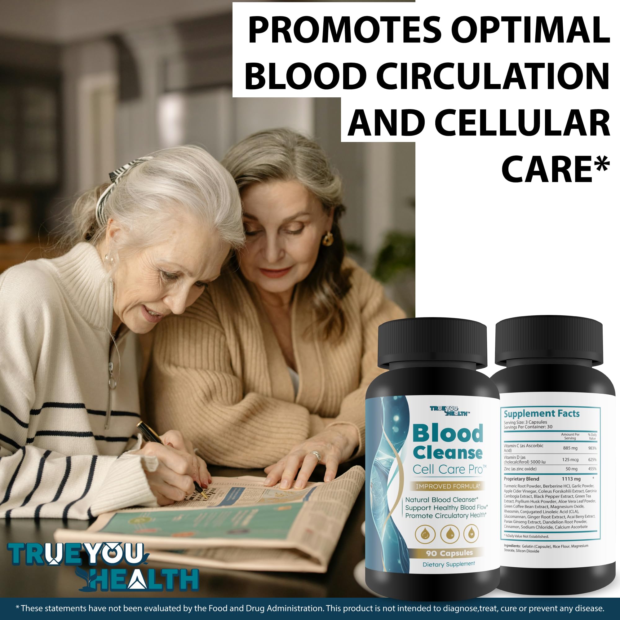 Blood Cleanse Cell Care Pro - Improved Formula - Our Best Blood Cleanse Detox - Cleanse Blood & Detox Body Cleanse - Full Body Cleanse - Sugar Detox Cleanse Pancreas Sweet Blood Cleanse Supplements True You HealthAu supplements