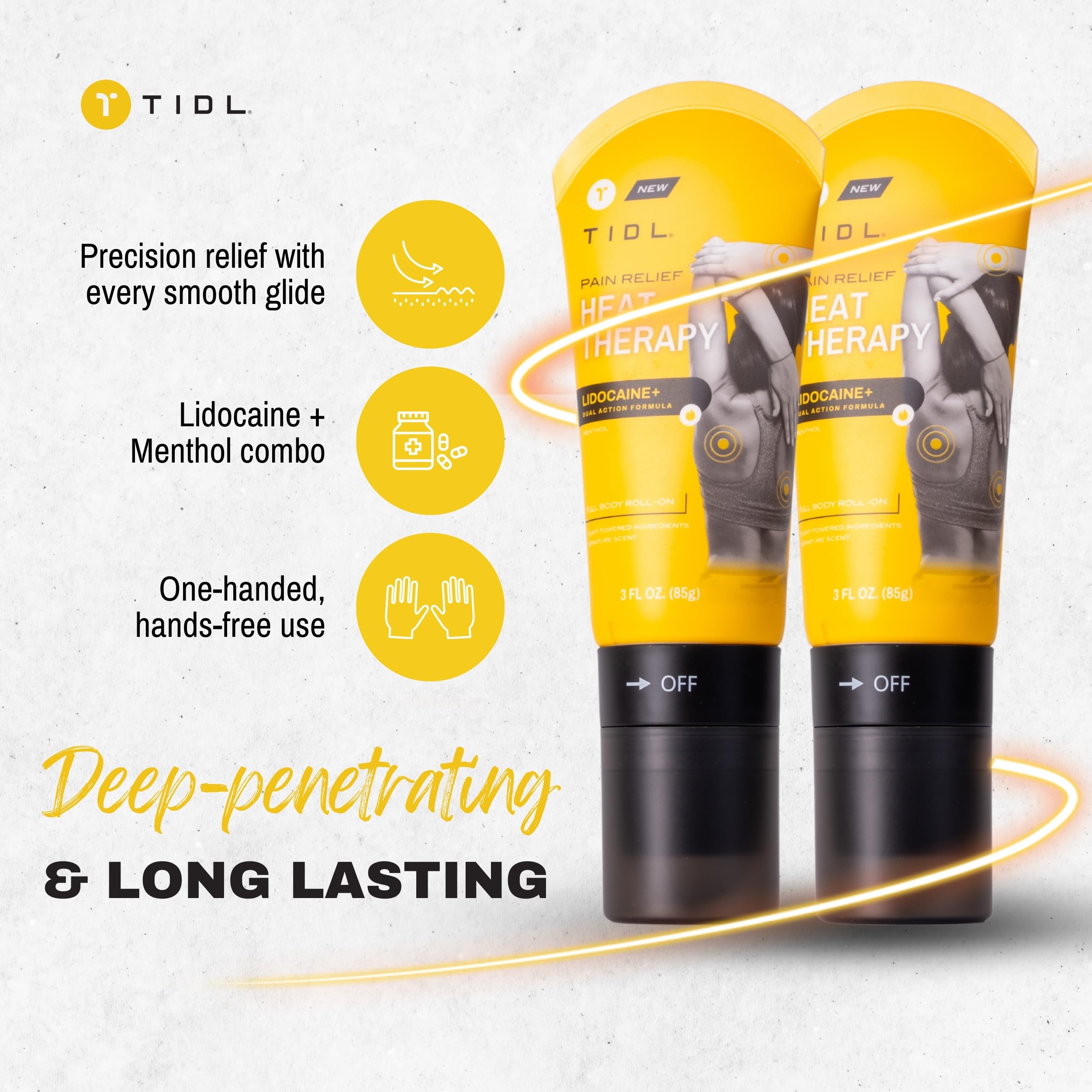 TIDL - Pain Relief Roll On - Fast-Acting Relief on Lower Back, Knee, Neck, Joint & Nerve Pain - Works for Post Workout, Sport & Muscle Recovery - Cooling, Topical, Lidocaine, Menthol (3oz, 1-Pack) TIDLAu supplements