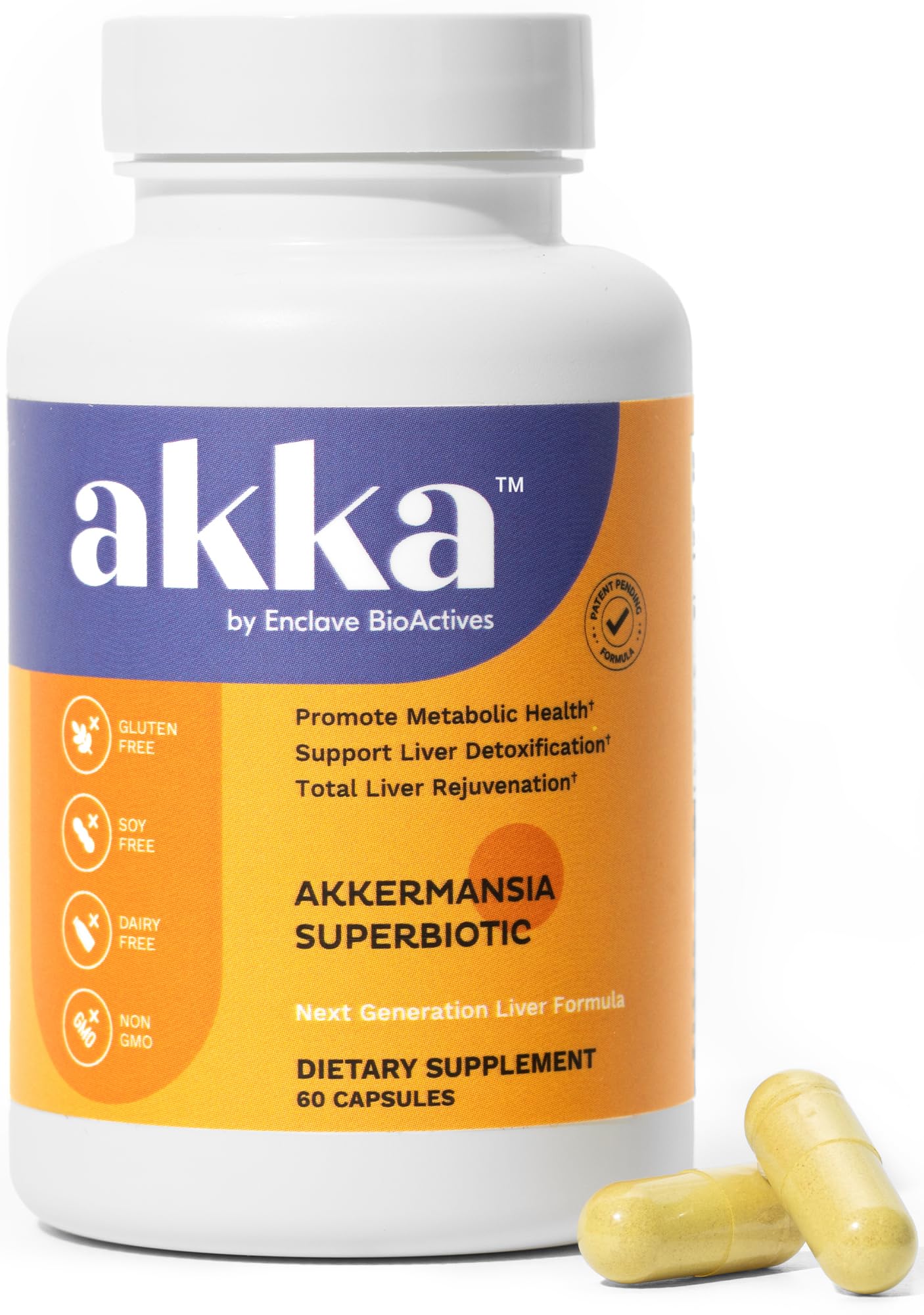 AKKA Premium Liver Cleanse Detox & Repair Superbiotic - Supports Liver Health & Function, Boosts Energy, Digestion & Metabolism with Bioavailable Pasteurized Akkermansia, Non-GMO, Gluten-Free, 60 Caps AKKAAu supplements