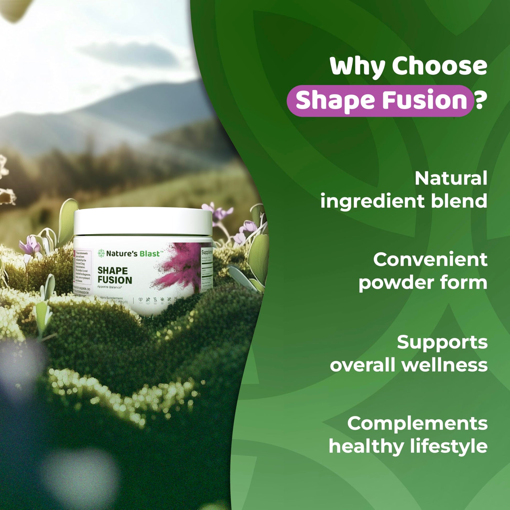 NATURES BLAST Shape Fusion® - GLP-1 Supplements with Ashwagandha, Hibiscus, Ceylon Cinnamon, Maqui Berry & African Mango Extract - Supports Healthy Habits, Energy & Body Balance - 30 Servings NATURES BLASTAu supplements