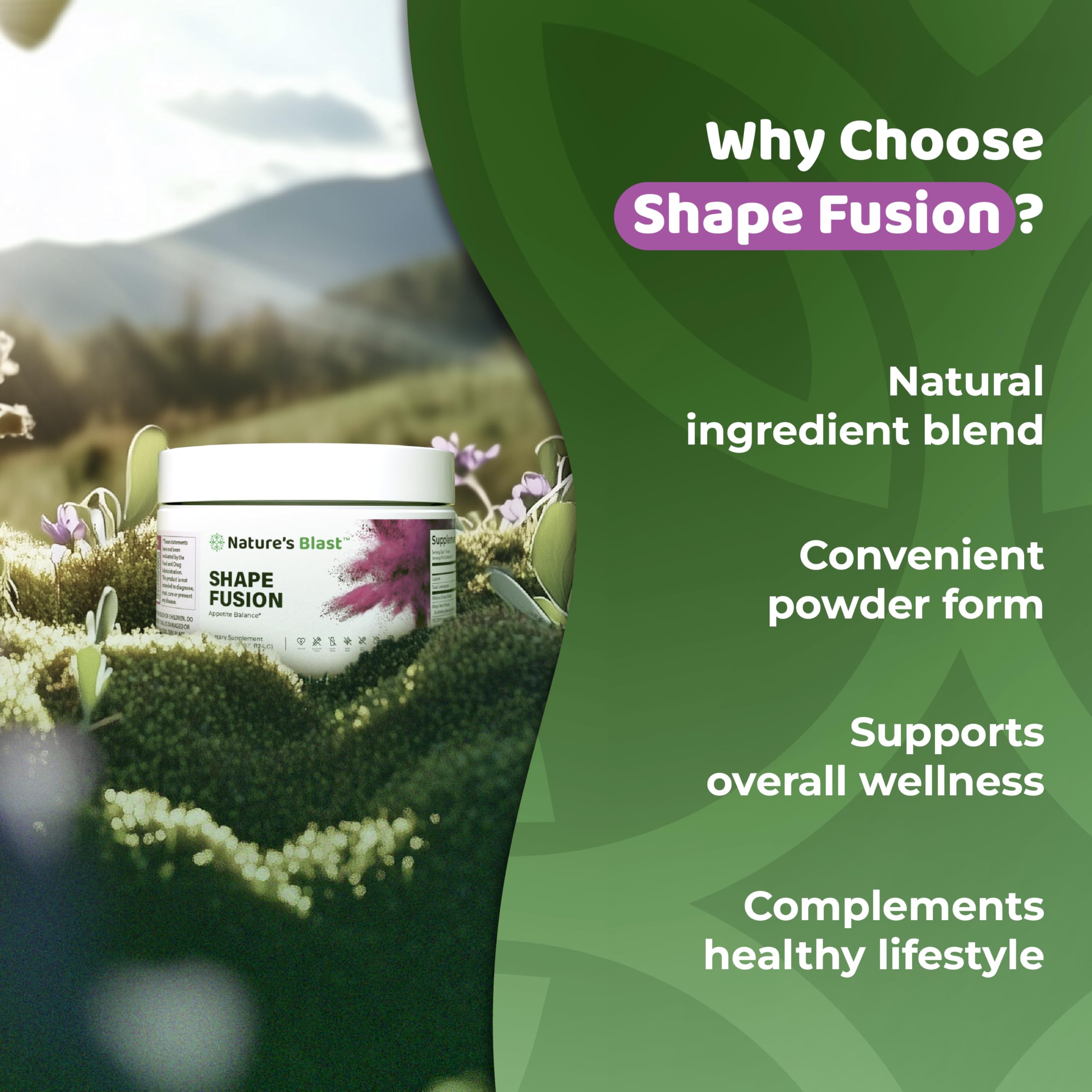 NATURES BLAST Shape Fusion® - GLP-1 Supplements with Ashwagandha, Hibiscus, Ceylon Cinnamon, Maqui Berry & African Mango Extract - Supports Healthy Habits, Energy & Body Balance - 30 Servings NATURES BLASTAu supplements