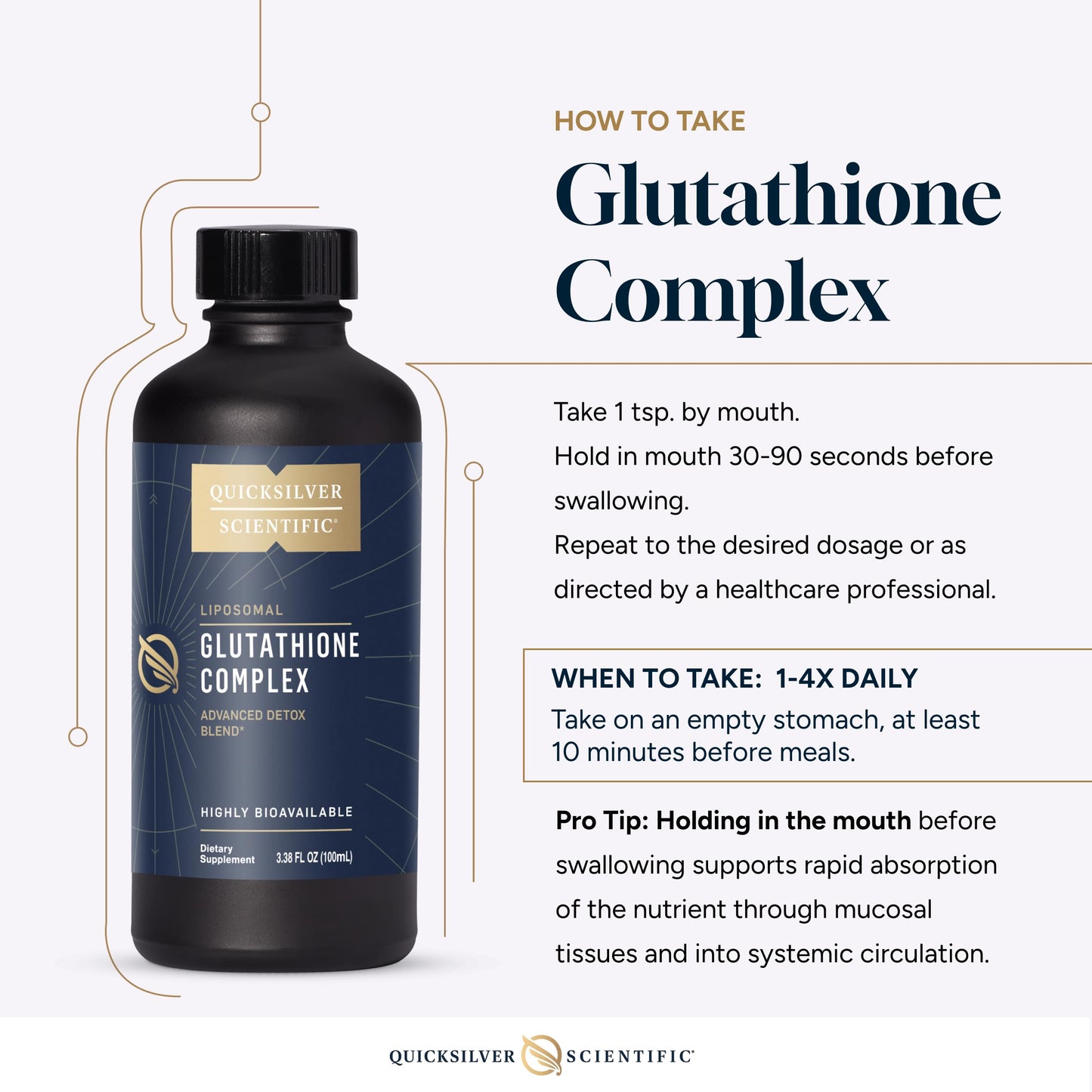 Quicksilver Scientific Glutathione Complex - Superior Absorption Antioxidant Supplement with Liquid Glutathione & Milk Thistle - Vitamin B Complex - Supplement for Daily Use (3.38 fl oz) Quicksilver ScientificUS supplements