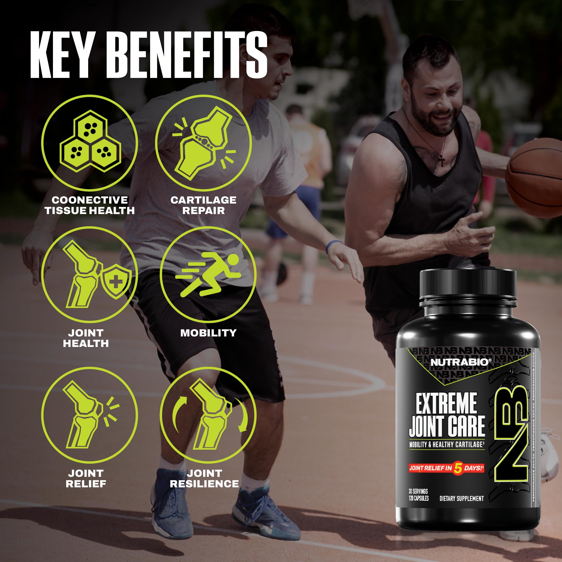 NutraBio Extreme Joint Care - Joint Support Supplement - Joint Health Supplement, Supports Joints, Mobility, and Cartilage - 120 Capsules NutraBioAu supplements