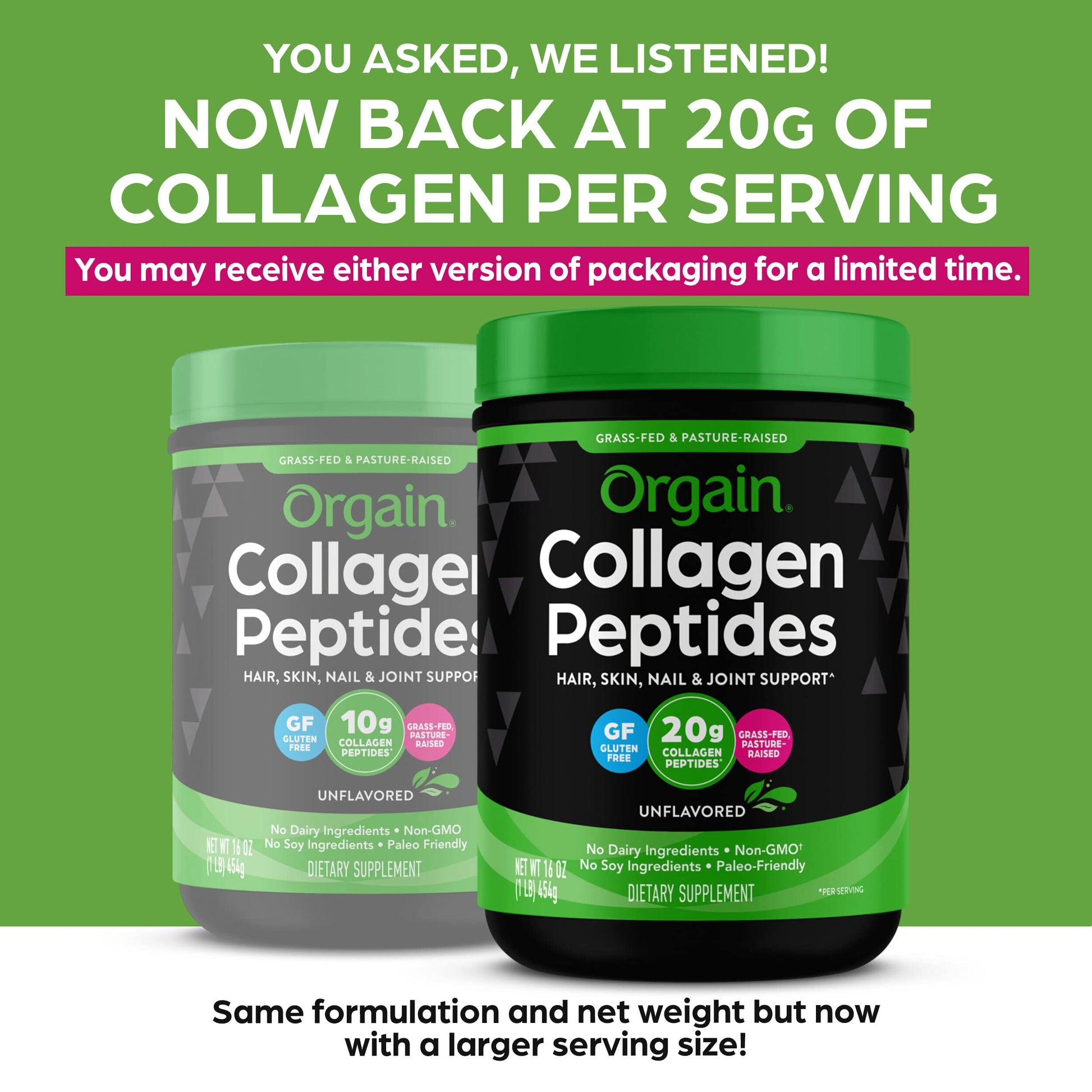Orgain Hydrolyzed Collagen Peptides Powder, 20g Grass Fed Collagen - Hair, Skin, Nail OrgainAu supplements