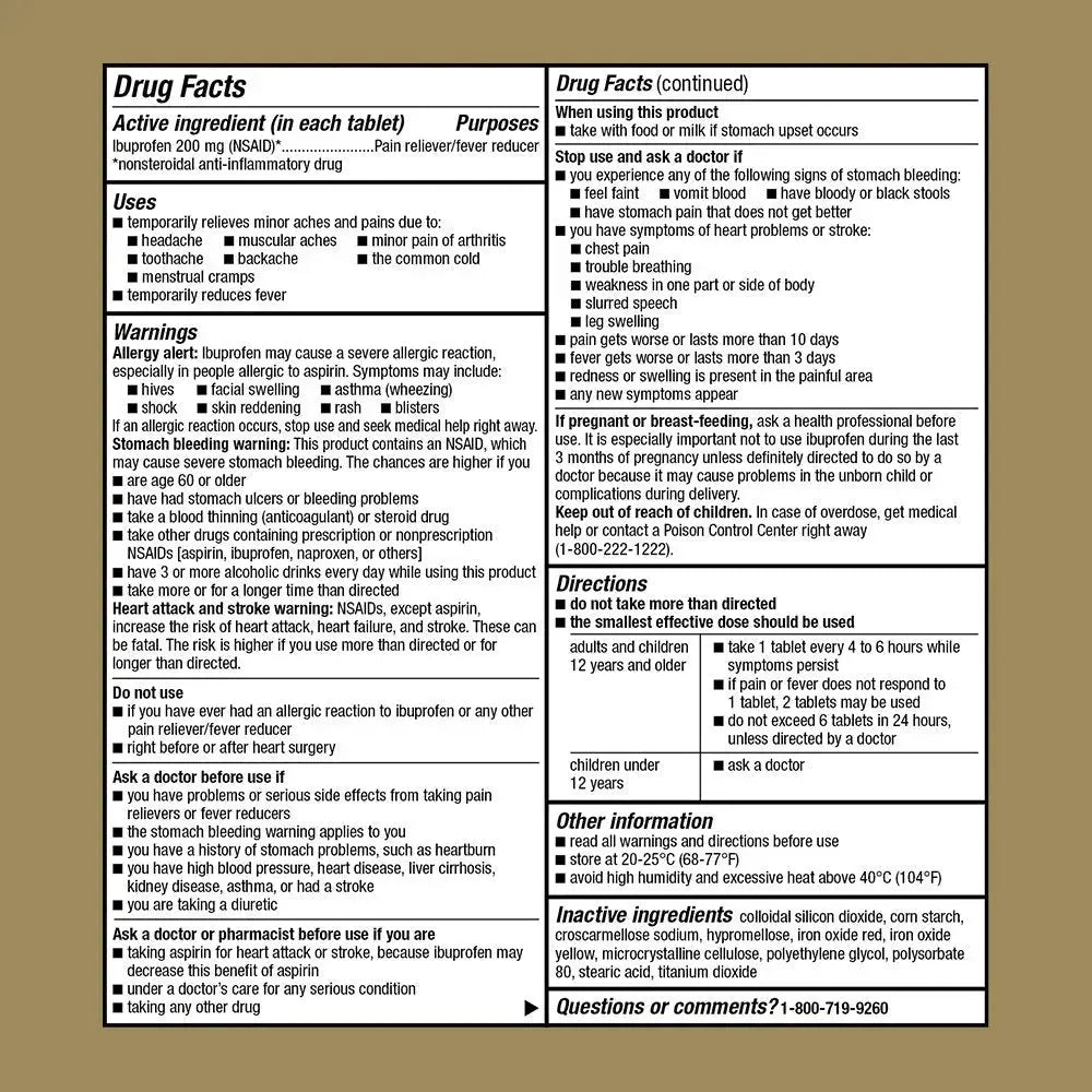 GoodSense Ibuprofen Tablets - 200 mg - Fever Reducer & Pain Relief for Body Aches, Headache, Arthritis Pain, Menstrual Cramps, 500 Count GoodSenseAu supplements