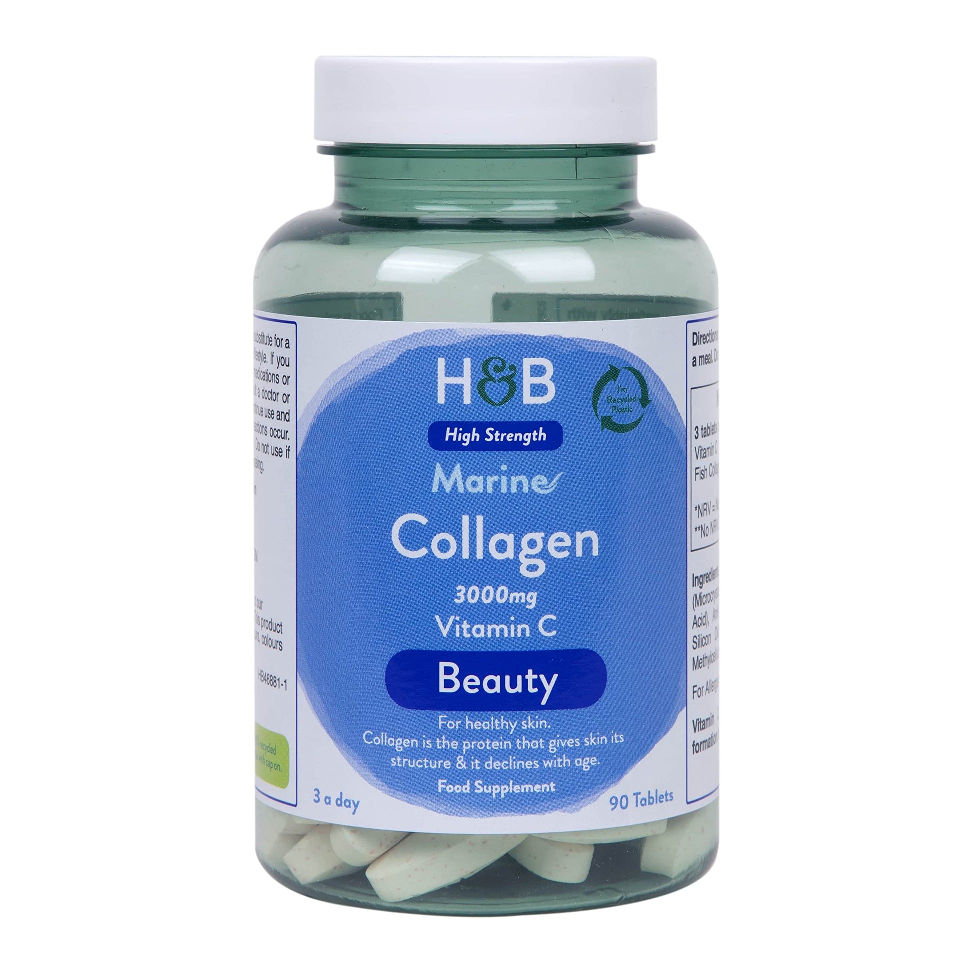 Holland and Barrett Marine Collagen with Vitamin C 3000mg 90 Tablets Holland & BarrettAu supplements