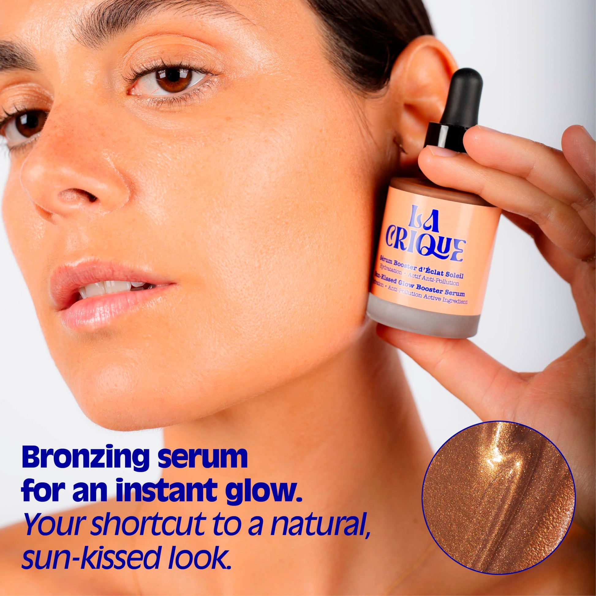 La Crique Bronzing Face Serum - Hydrating Bronzing Drops with Hyaluronic Acid & Anti-Pollution Protection - Natural Sun-Kissed Glow for All Skin Types - Vegan Friendly, Clean Beauty - 1 fl oz LA CRIQUEAu supplements