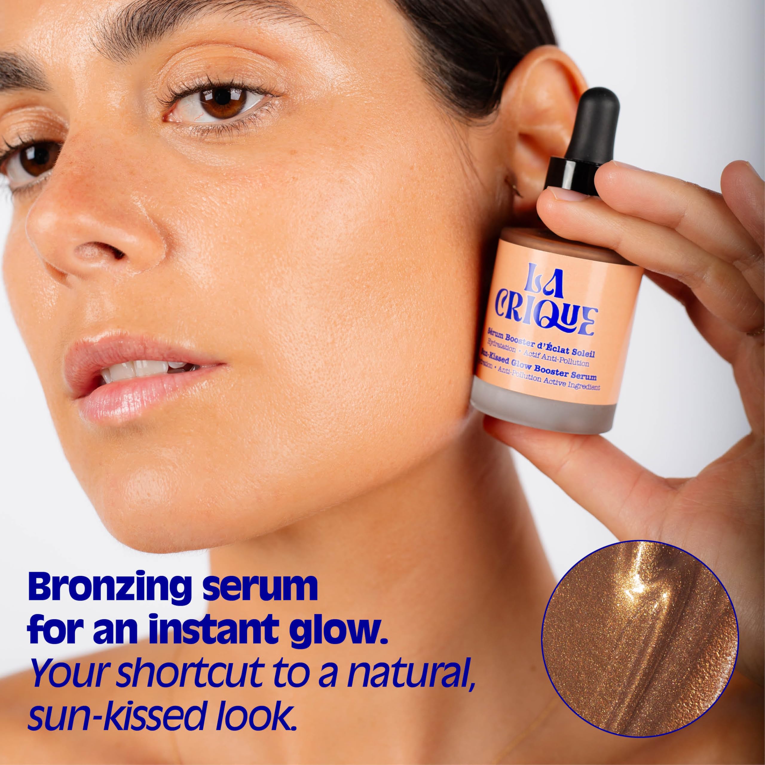 La Crique Bronzing Face Serum - Hydrating Bronzing Drops with Hyaluronic Acid & Anti-Pollution Protection - Natural Sun-Kissed Glow for All Skin Types - Vegan Friendly, Clean Beauty - 1 fl oz LA CRIQUEAu supplements