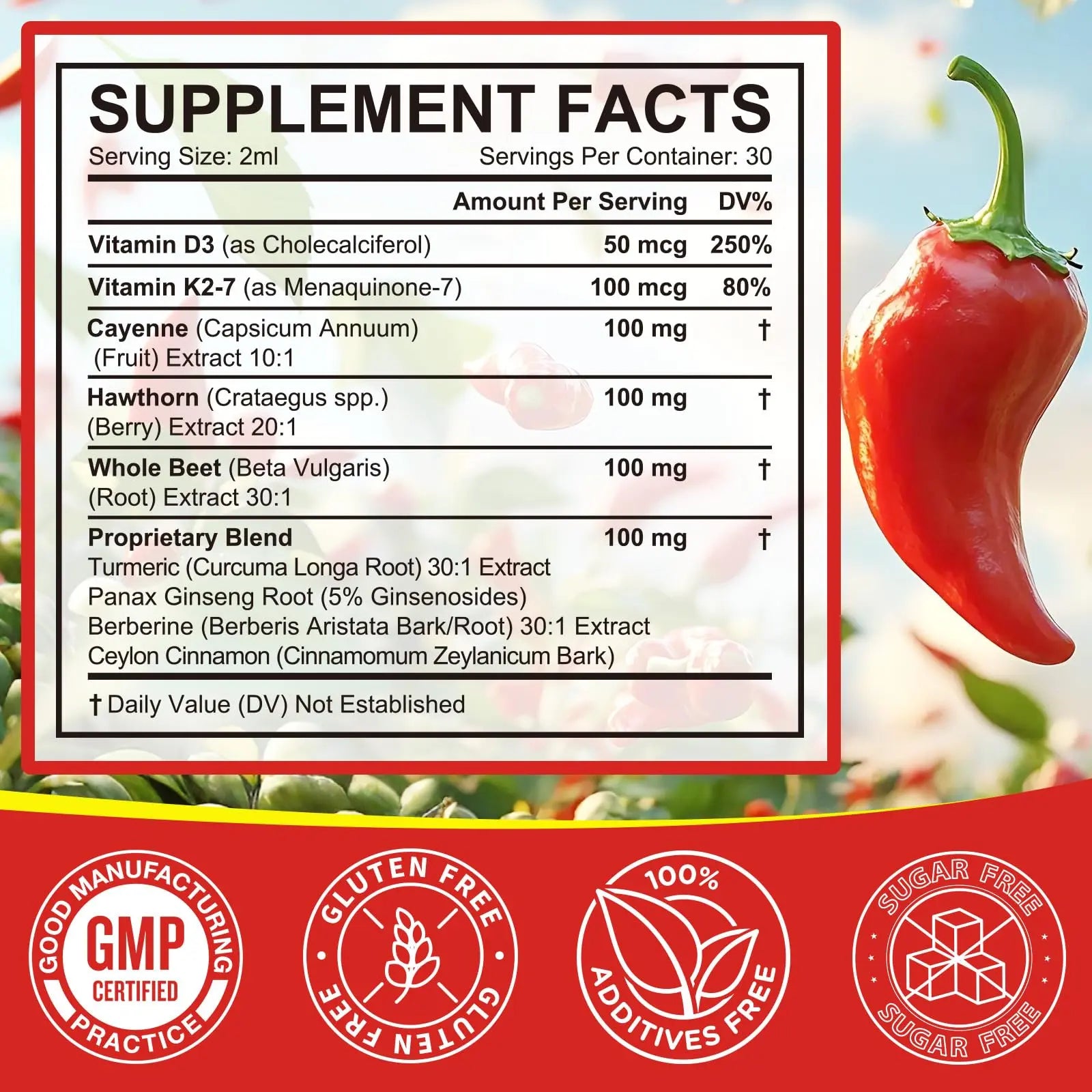 Cayenne Pepper Drops, Cayenne Pepper Extract with Herbal Blend - Includes Hawthorn, Beet Root & Turmeric (1Pack) WHLH & WELL-BEINGnz supplements