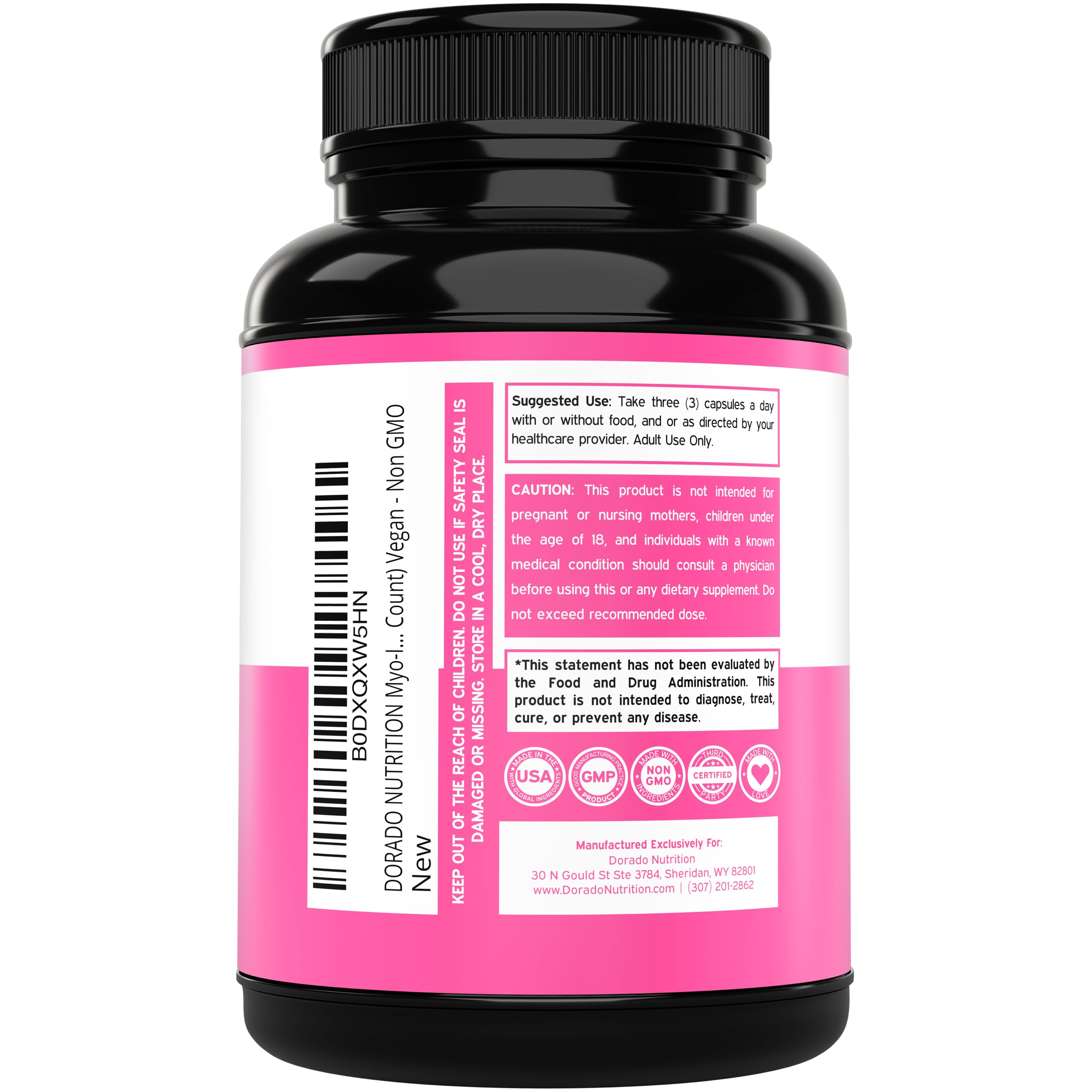Myo-Inositol & D-Chiro Inositol Supplement For Women (90 Capsules, 40:1 Ratio Myo Inositol) Hormone Balance for Women - 10 in 1 Formula - Third Party Tested, Vegan Safe & USA Made - (90 Count) DORADO NUTRITIONAu supplements