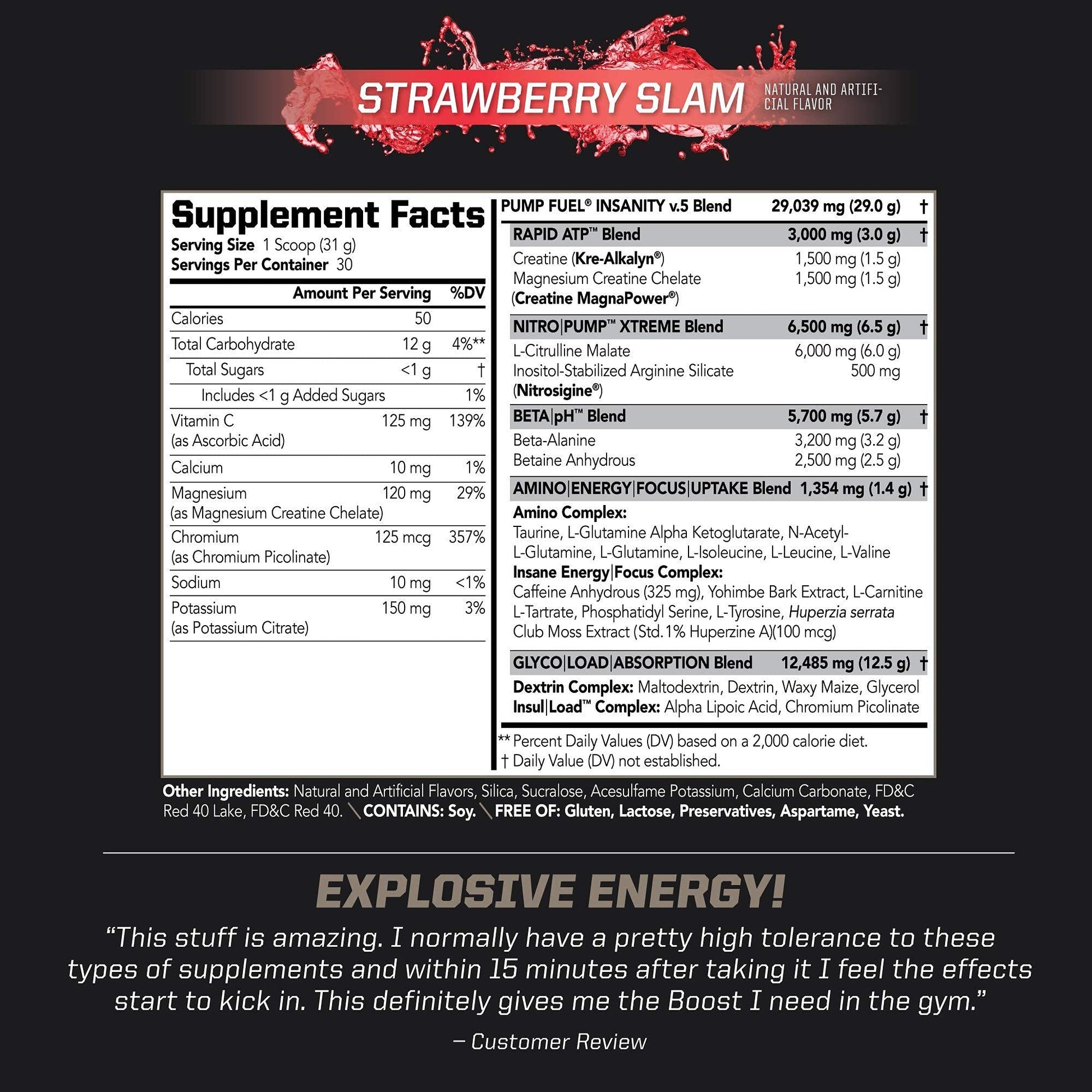 PMD Sports Ultra Pump Fuel Insanity - Pre Workout - Strawberry Slam (30 Servings) Sports PMDAu supplements