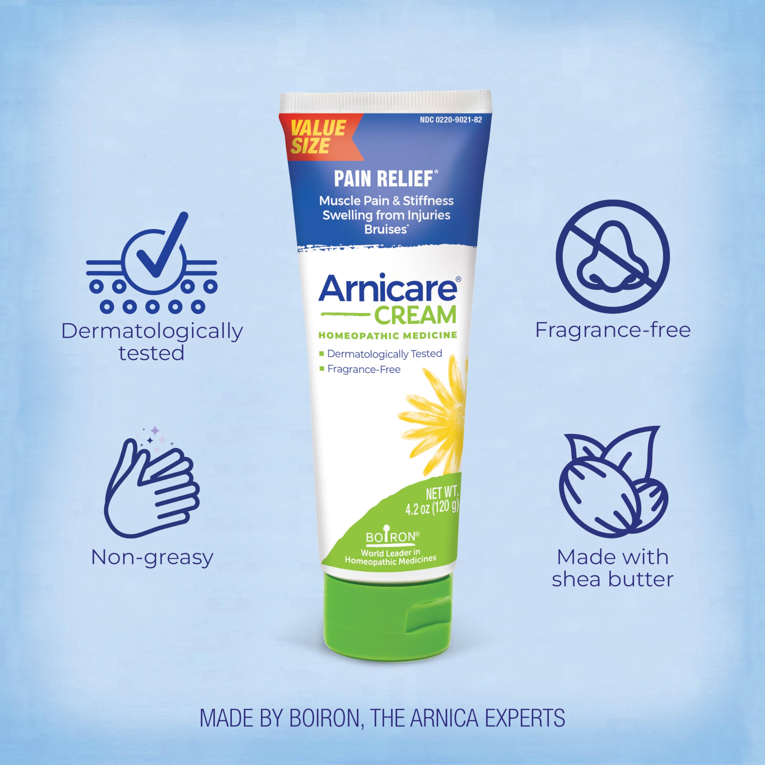 Boiron Arnicare Cream for Joint Pain, Muscle Pain, Swelling, Soreness, Stiffness, and Bruises - Fast Absorbing and Fragrance-Free - 4.2 oz BoironAu supplements