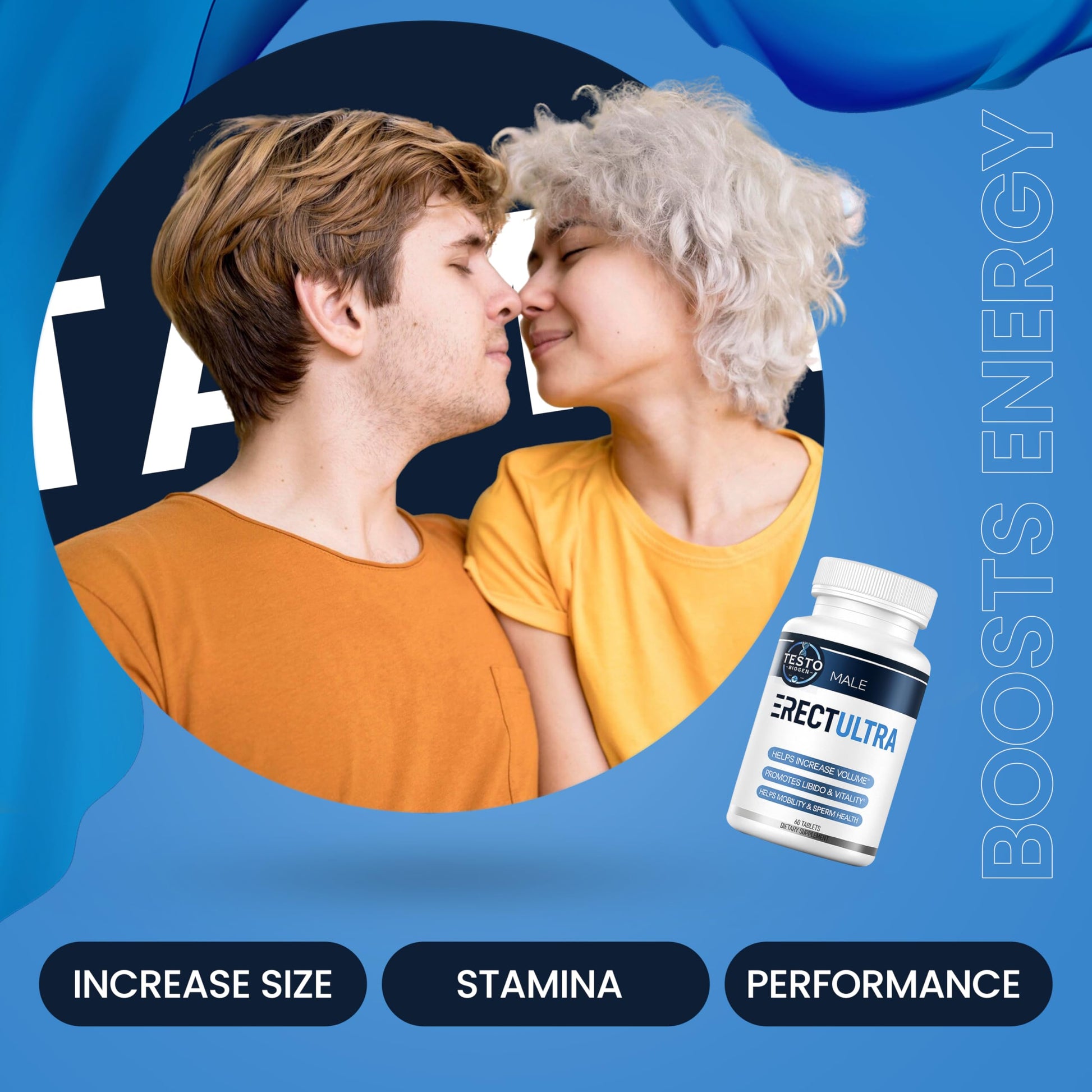 Male Enhancing Supplement - Fast Acting Performance Pills for Men for Blood Flow - Size & Stamina - Testosterone Booster, Maca Root, Epimedium,Tongkat Ali Dietary Supplement 60 Tablets TESTO BIOGENAu supplements