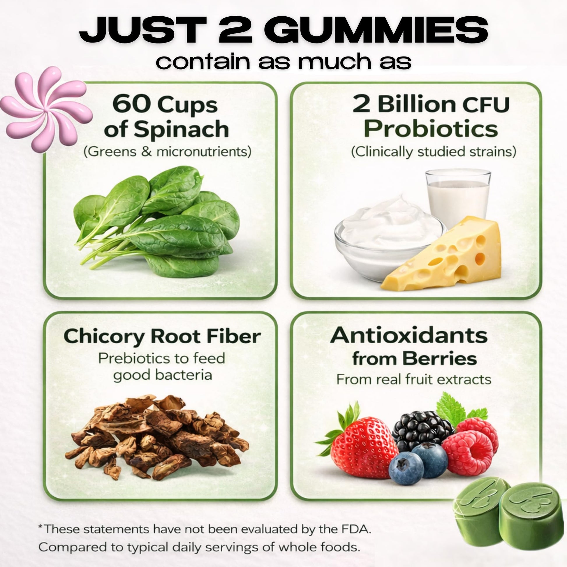 Kiala Nutrition Super Greens Gummies with 11x Organic Greens, Pre, Post & Probiotics, Antioxidants, Multivitamin, Fiber Supplement Supports Gut Health & Digestion, Dairy Free, Vegetarian, 60 Count Kiala NutritionAu supplements
