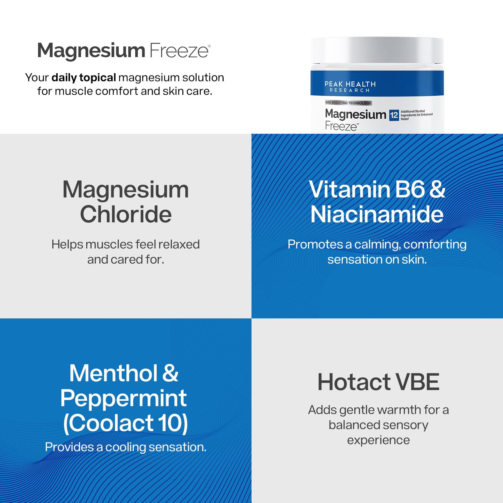 Magnesium Freeze - Topical Magnesium Cream with Niacinamide for Joints, Low Back, Sciatic Nerve, Knee, Hip, & Foot - Fast Acting Cooling Formula - Lightweight, Non-Greasy - 4oz OsteoShieldAu supplements