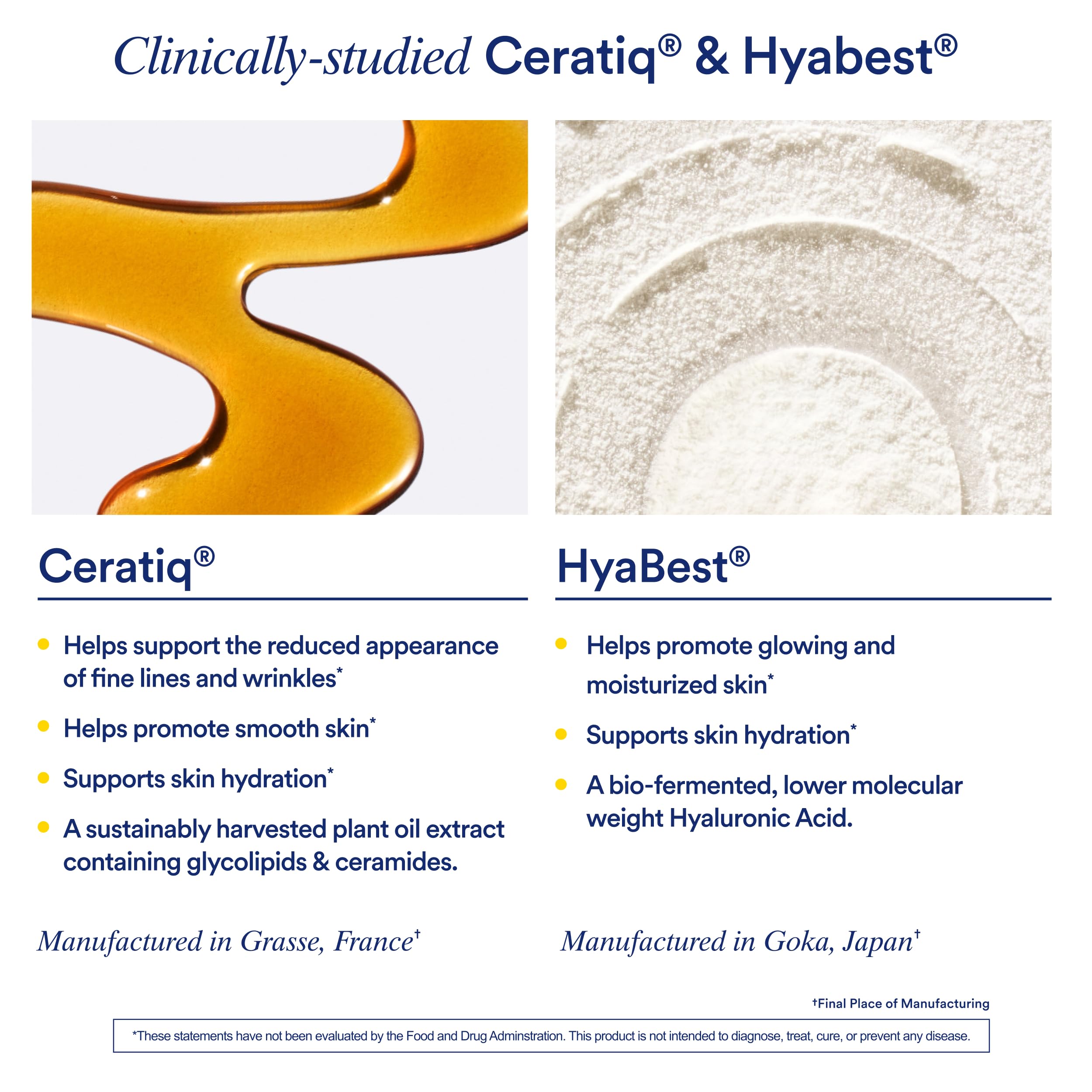 Ritual HyaCera Skin Supplement for Wrinkle Support, with Hyabest® and Ceratiq® for Skin Hydration Support, Hyaluronic Acid, Glycolipids, Ceramides, Gluten Free, Non GMO, Vanilla Essence, 30 Day Supply RitualUS supplements