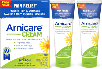 Boiron Arnicare Cream 4.2 oz (Twin Pack) for Joint Pain, Muscle Pain Relief, Swelling, Soreness, Stiffness, and Bruises - Fast Absorbing and Fragrance-Free Arnica BoironAu supplements