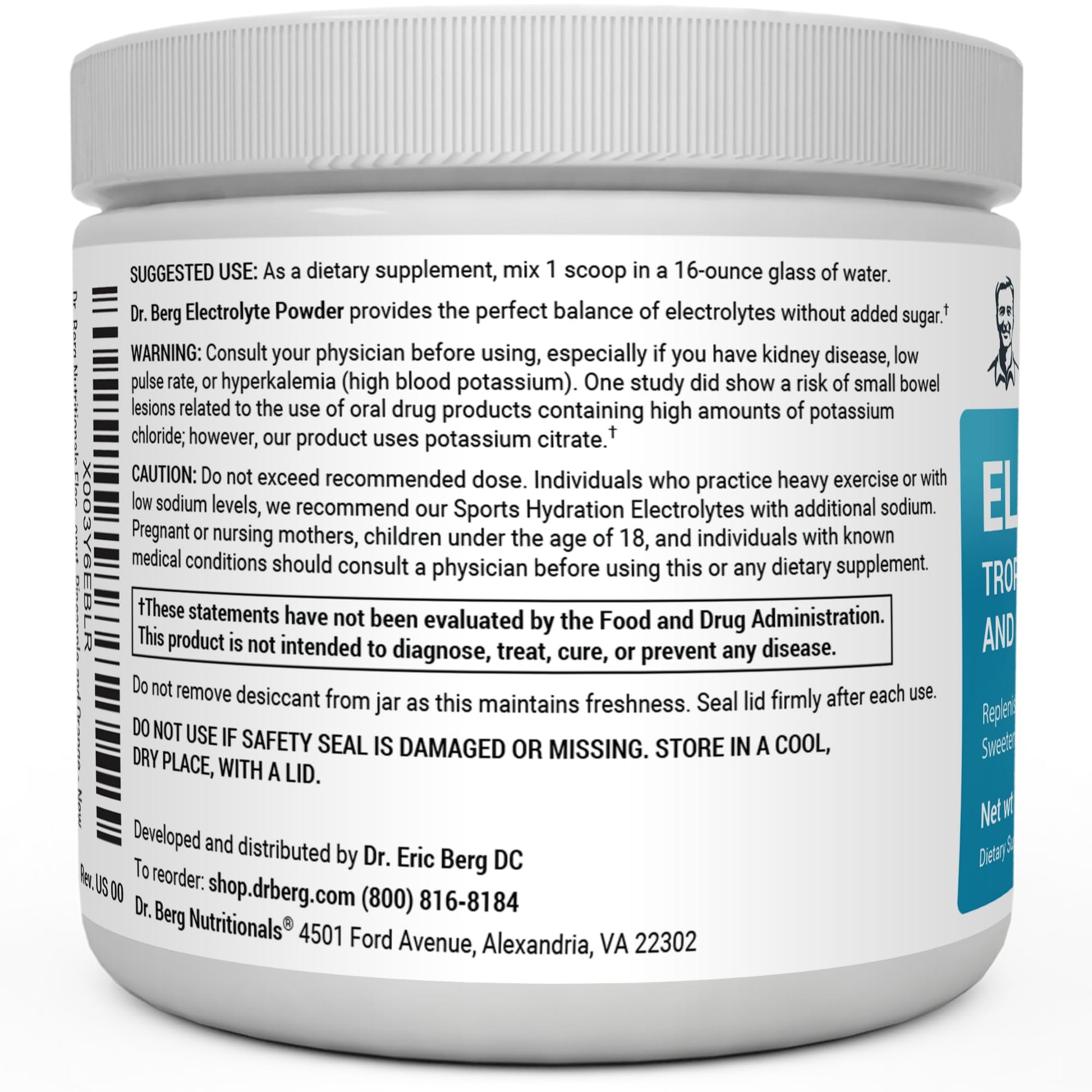 Dr. Berg Hydration Keto Electrolyte Powder - Enhanced w/ 1,000mg of Potassium Dr. Berg NutritionalsUS supplements