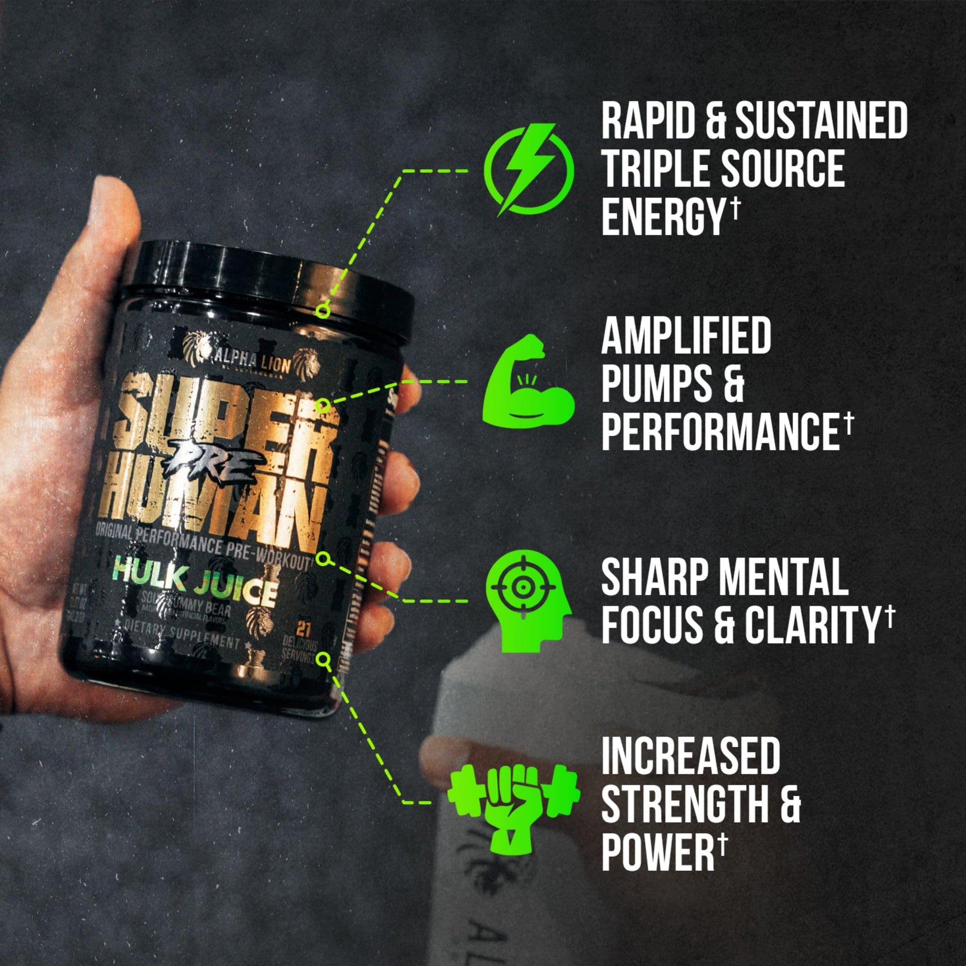 ALPHA LION Superhuman Pre Workout Powder & Post Workout Recovery Bundle, Sustained Energy & Focus + Lean Muscle Growth, Strength & Volume (Hulk Juice & Muscle Marg ALPHA LIONAu supplements
