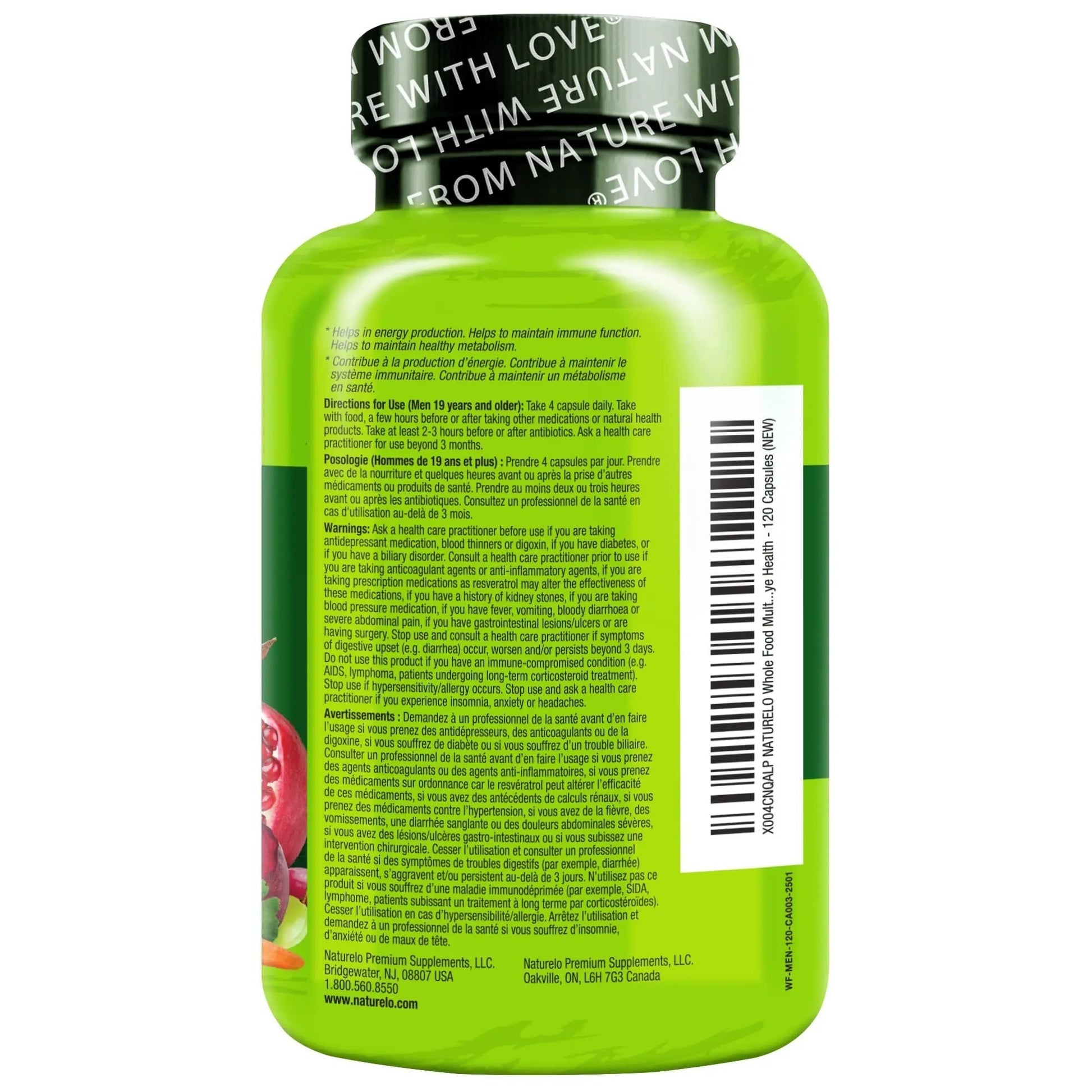 NATURELO Mens Multivitamins - Whole Food Multivitamin for Men with Vitamins, Minerals - 120 Vegetarian Capsules for Energy, Brain, Heart, Eye Health* NATURELOAu supplements