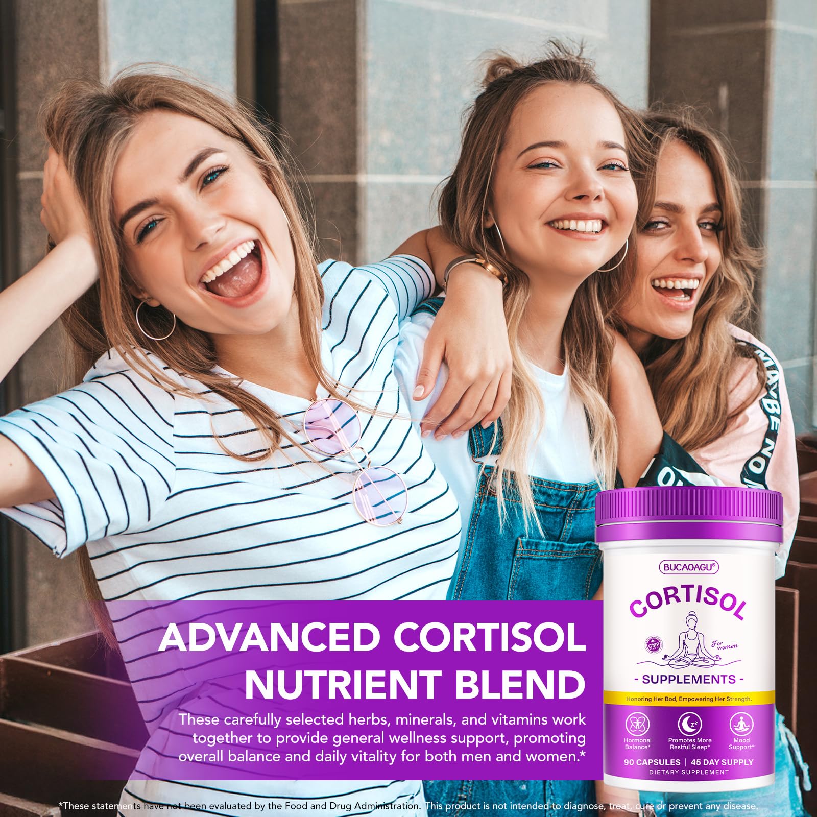 BUCAOAGU Cortisol Supplements for Women - Cortisol Reducer & Stress Support - Magnolia Bark, Rhodiola Rosea, Holy Basil, Magnesuim, Phosphatidylserine - Hormone Balance & Mood, Focus, Sleep Support BUCAOAGUAu supplements
