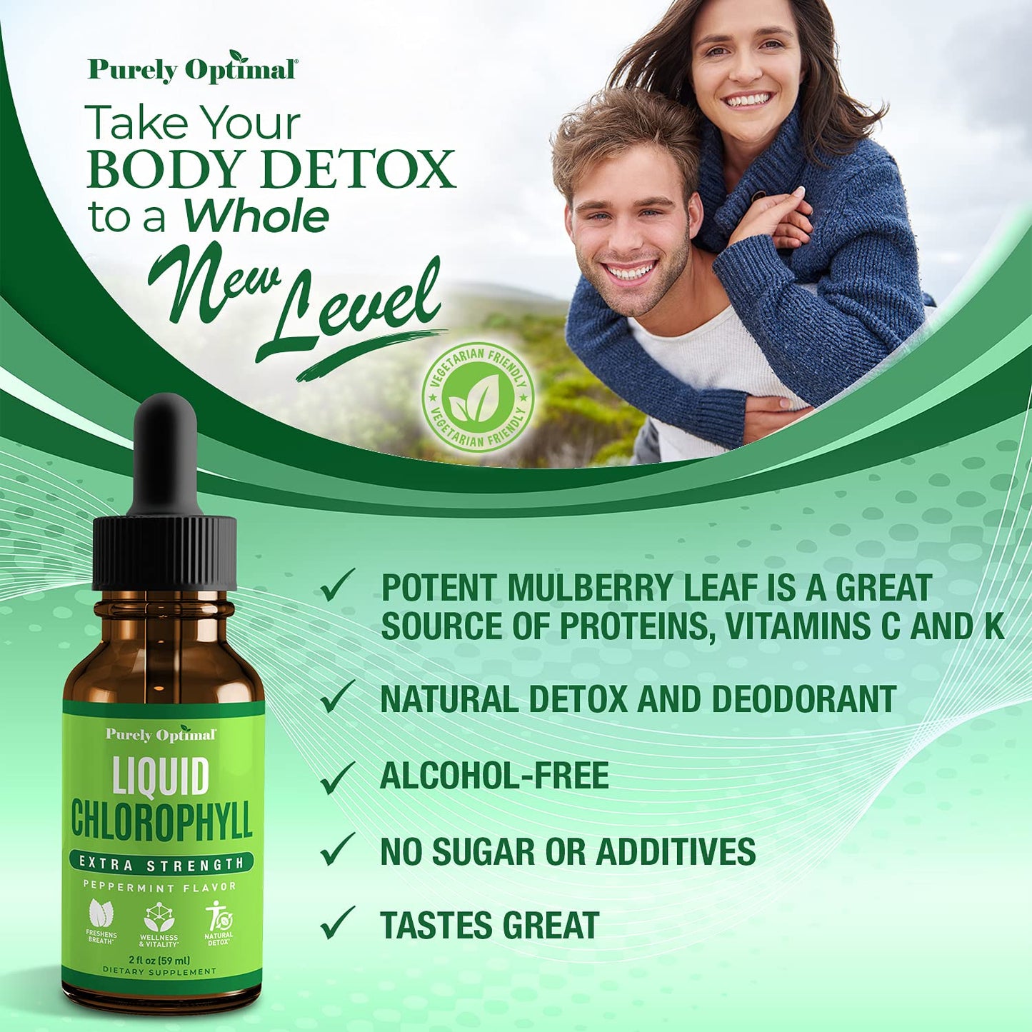 Premium Chlorophyll Liquid Drops - 100% Natural & Gluten Free Liquid Chlorophyll Purely OptimalUS supplements