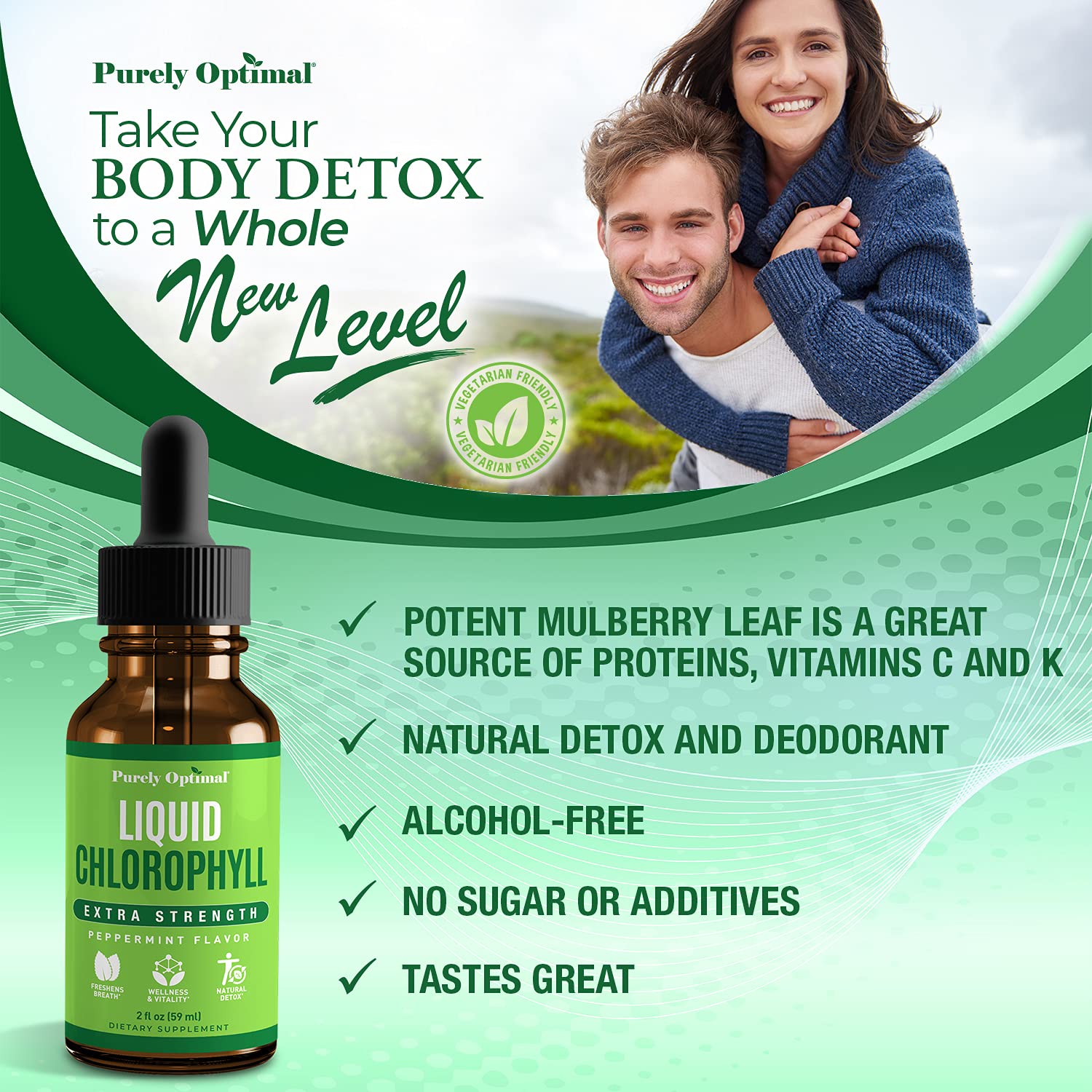 Premium Chlorophyll Liquid Drops - 100% Natural & Gluten Free Liquid Chlorophyll Purely OptimalUS supplements