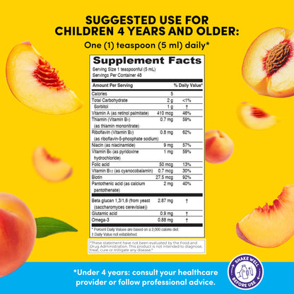 GirafKids Multivitamin Syrup + Super Vitamins Liquid Bundle for Kids Ages 4+ | Omega-3, Beta Glucan, Royal Jelly & Propolis | PHARMADELUS supplements