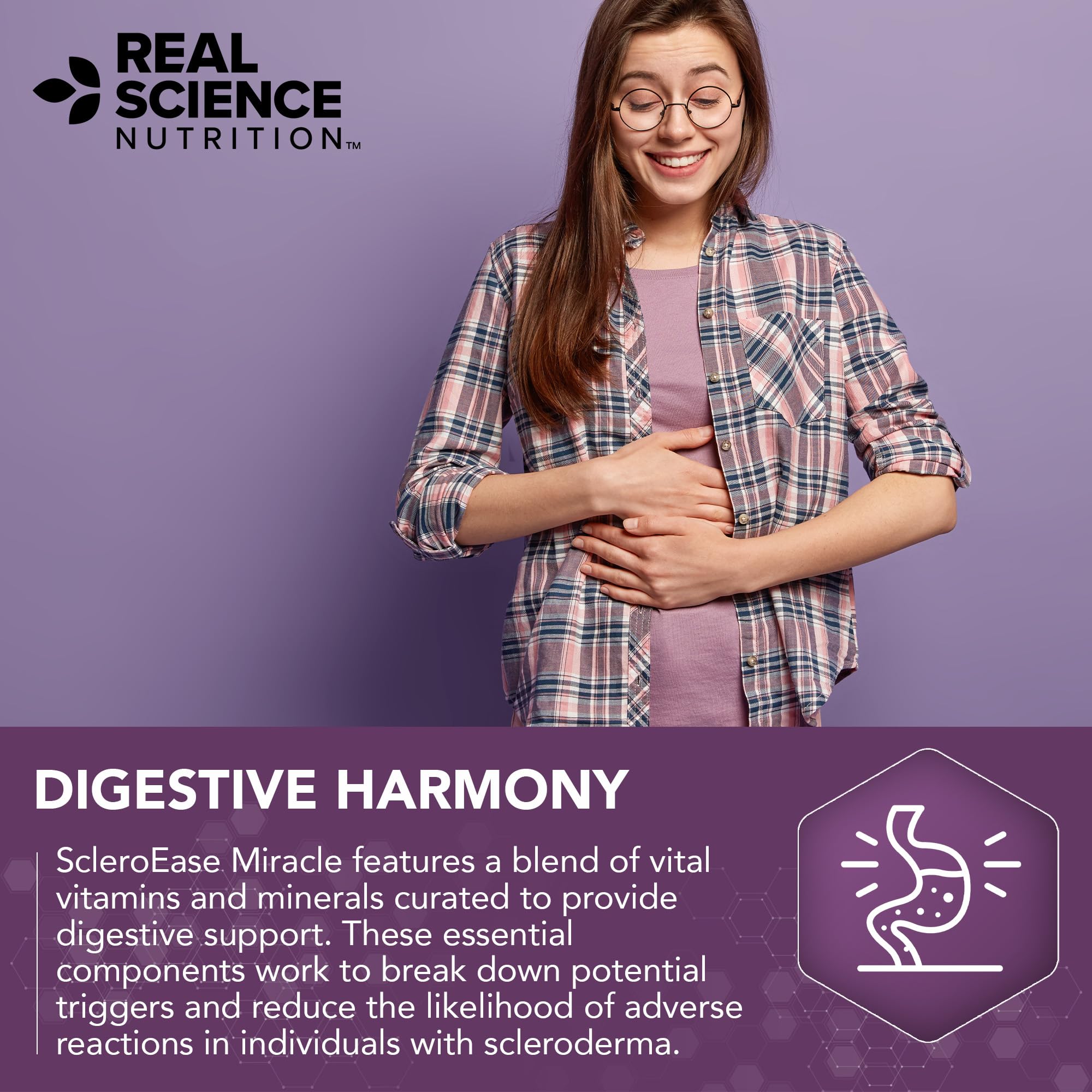 Real Science Nutrition ScleroEase Miracle Offers Relief to sufferers of Scleroderma, Supporting Flexible & Supple Skin, Comfortable Joint Movement, Comfortable Digestion, and Healthy Skin Real Science NutritionAu supplements