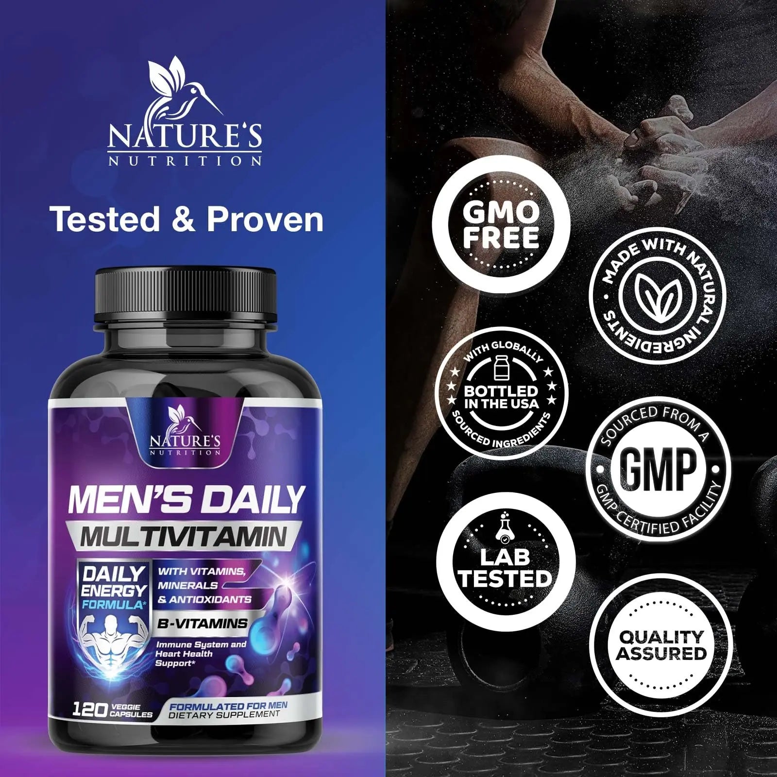Multivitamin for Men - Advanced Supplement with Full-Spectrum Formula, Essential Vitamins A, C, D, E, & Zinc - High Potency B Vitamins Multi Nature's NutritionAu supplements