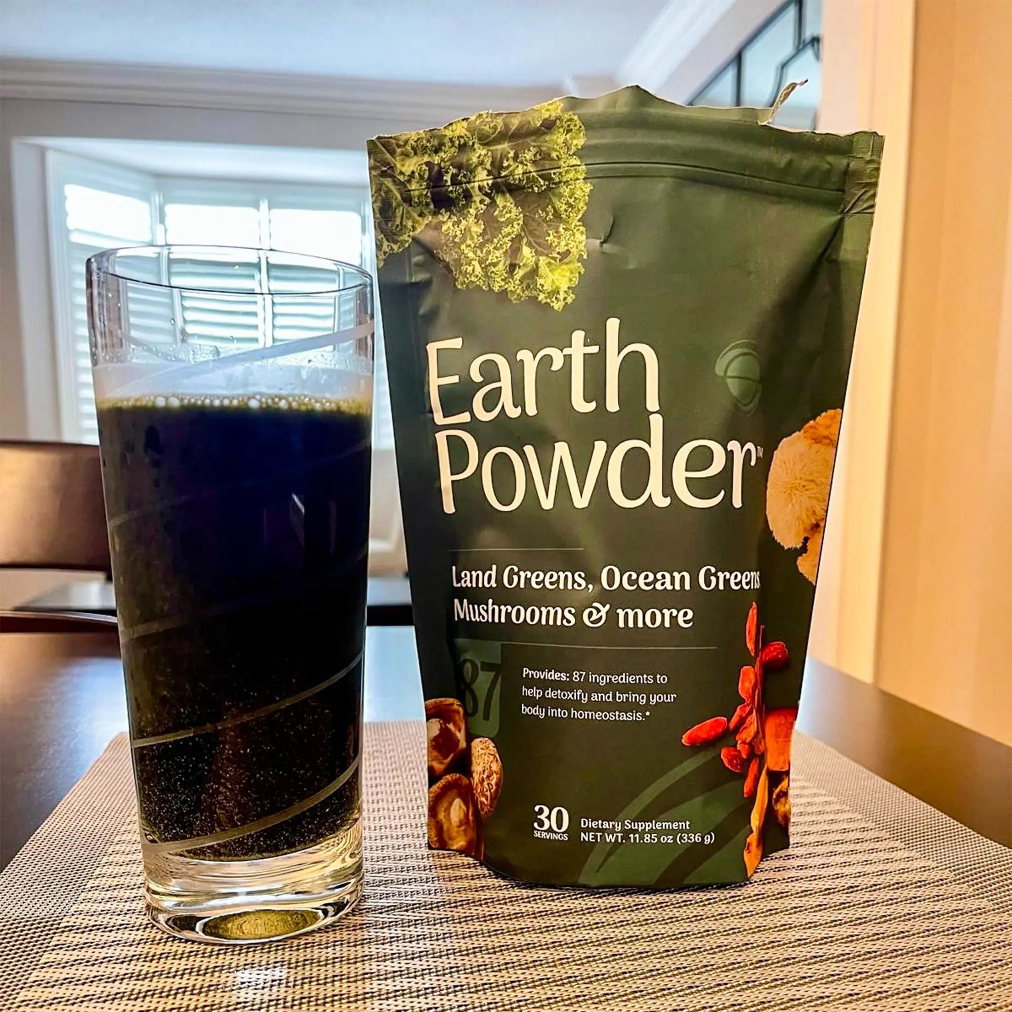 Earth Powder Daily Foundational Nutrition Supplement with 28 Greens & 10 Mushrooms | 87 Nutrients for Energy, Gut Health & Mental Clarity Earth Powdernz supplements
