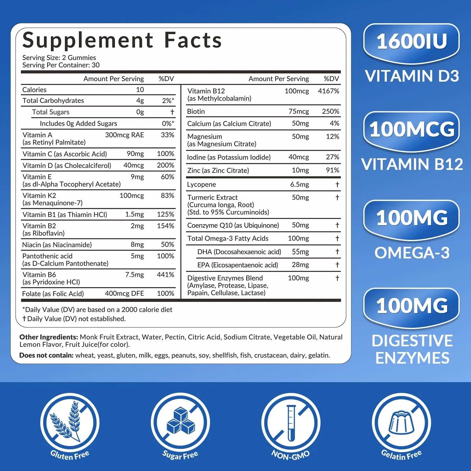 WEEVIT Mens Multivitamins Gummies, Omega 3, CoQ10, Turmeric, Lycopene, Digestive Enzymes, Daily Mens Vitamins A C D E B6 B12 WEEVITAu supplements