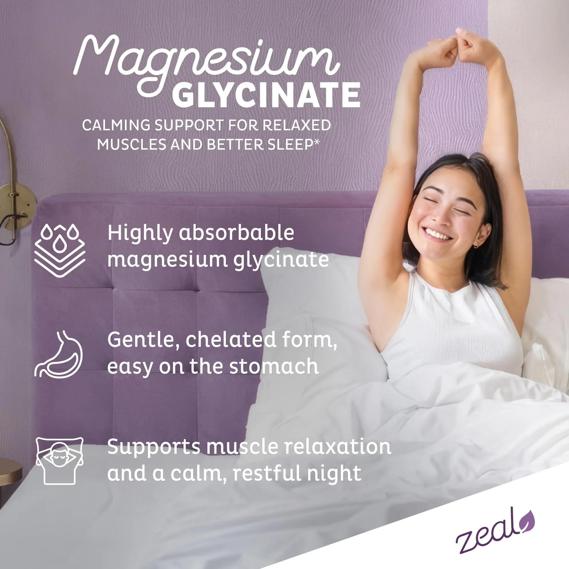Zeal Naturals Triple Magnesium Complex Supplement - Glycinate, Malate, Citrate | 400mg, 180 Capsules | High Absorption Chelated Magnesium for Sleep, Mood, Muscle Recovery, Relaxation Zeal Naturalsnz supplements