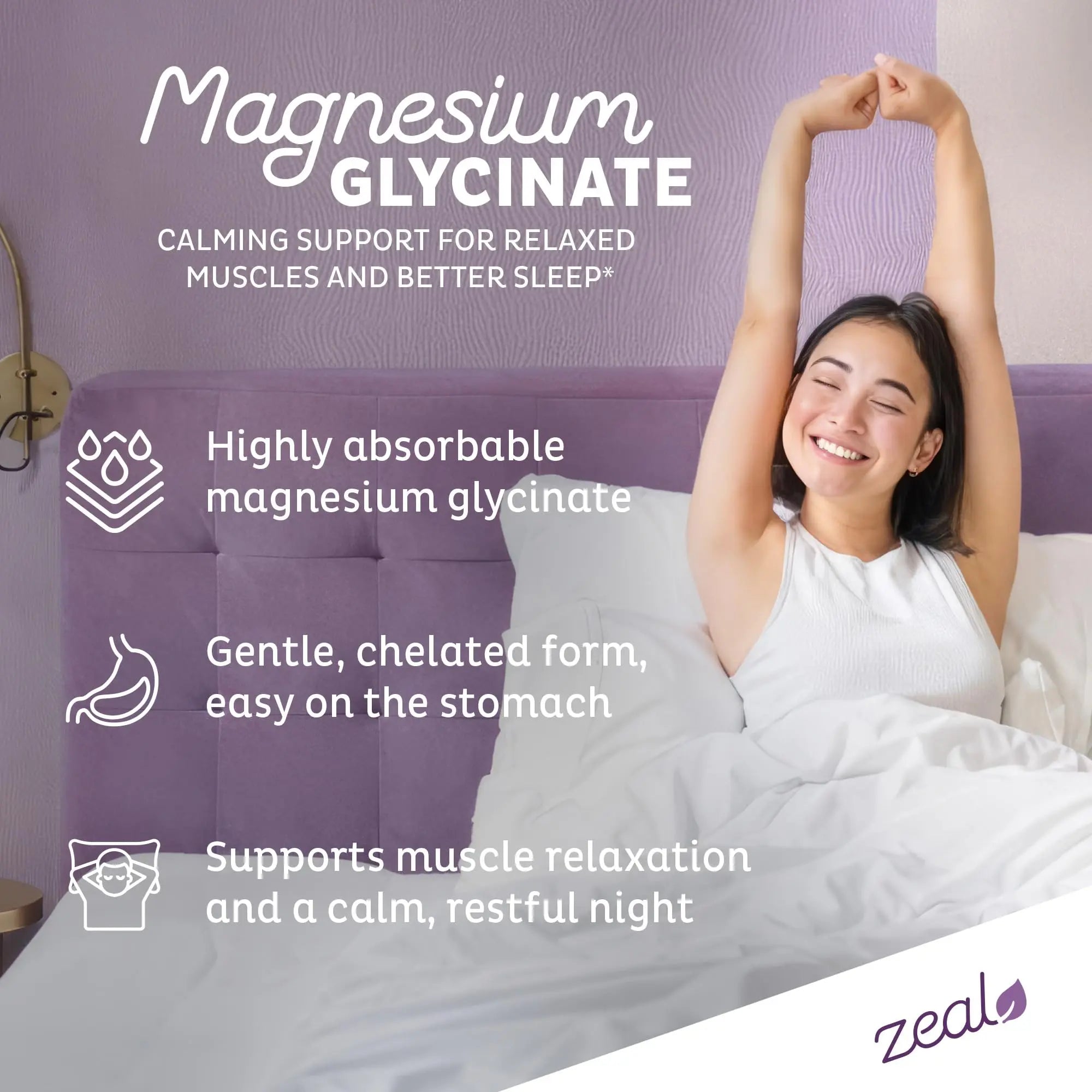 Zeal Naturals Triple Magnesium Complex Supplement - Glycinate, Malate, Citrate | 400mg, 180 Capsules | High Absorption Chelated Magnesium for Sleep, Mood, Muscle Recovery, Relaxation Zeal Naturalsnz supplements