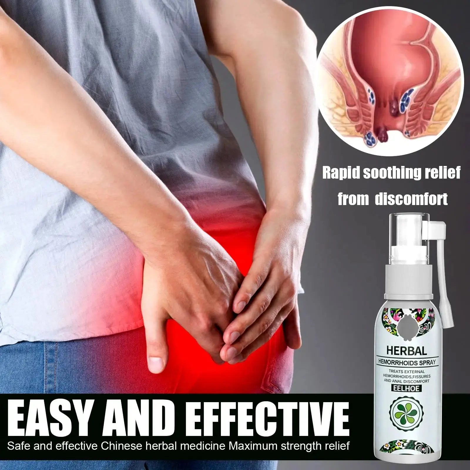 Juztec Hemorrhoid Treatment - Fast Relief with Hemocare Herbal Hemorrhoids Spray & Analese Numb Cream (1 PCS) JuztecAu supplements