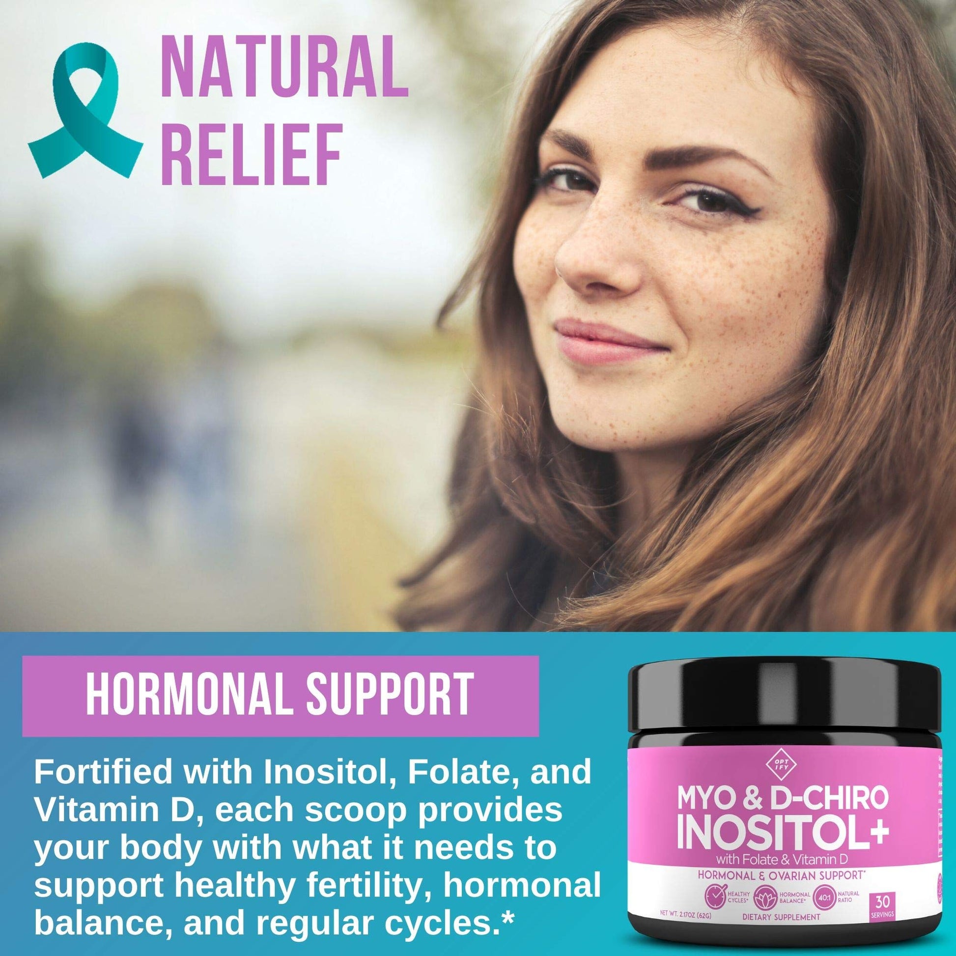 Premium Inositol Supplement - Myo-Inositol and D-Chiro Inositol Powder Plus Folate OptifyUS supplements